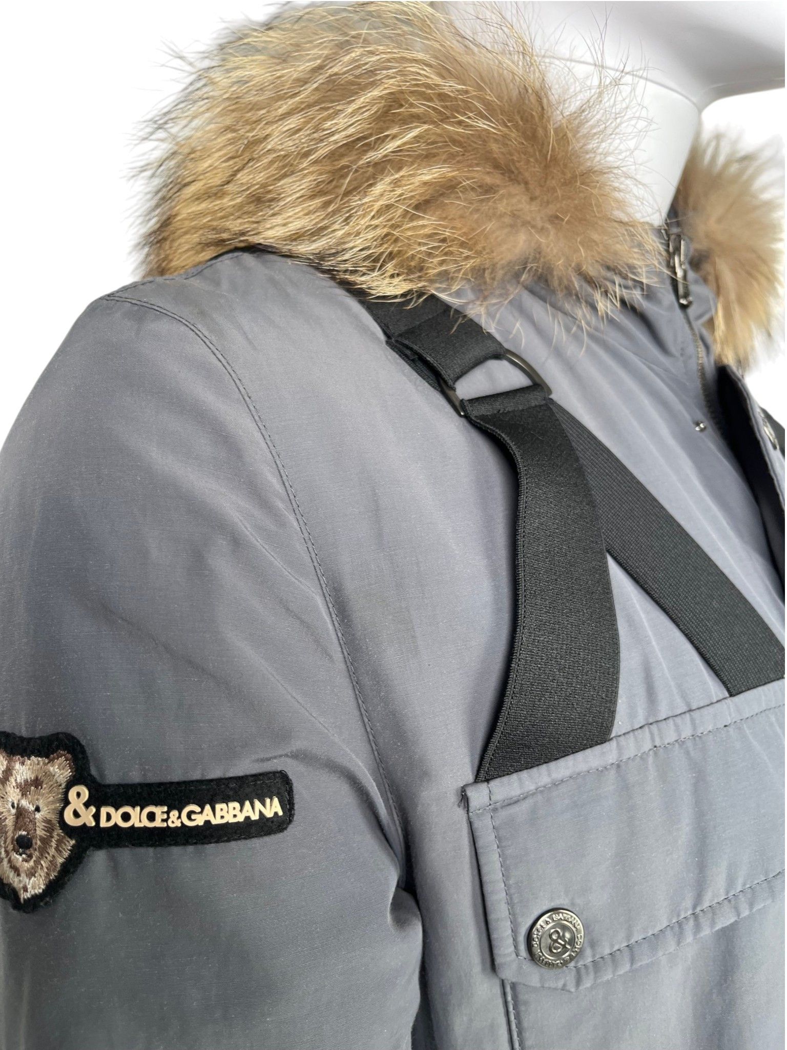 Dolce & Gabbana A/W 2003 Bondage Grey Technical Parka with Fur-Trimmed Hood Size US M / EU 48-50 / 2 - 9 Thumbnail