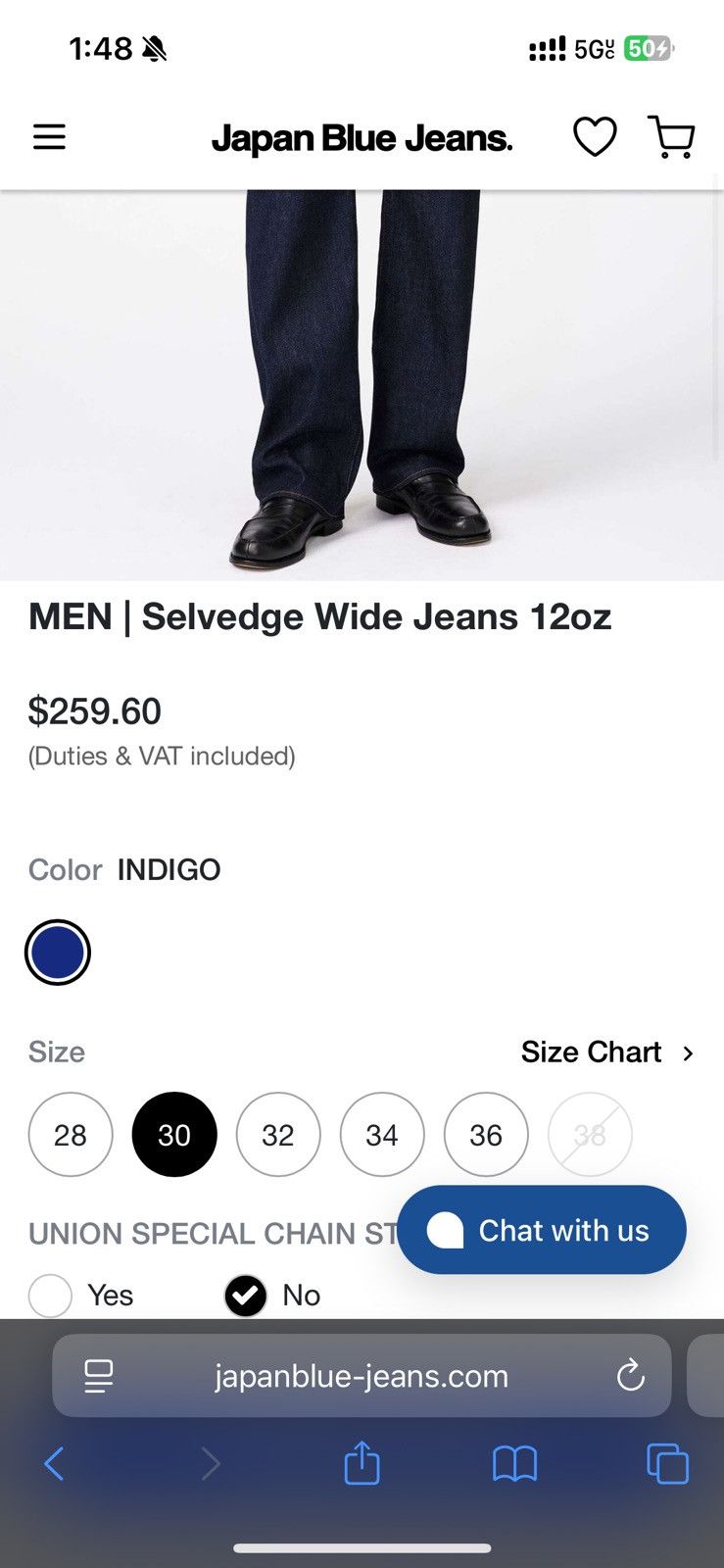 Japan Blue Jeans Japan Blue Jeans Wide Selvedge Size US 30 / EU 46 - 6 Thumbnail
