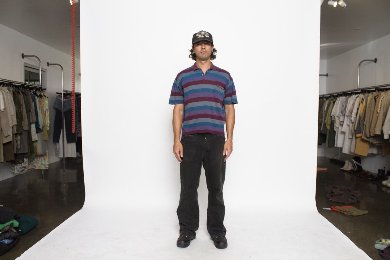 Valentino BURGUNDY BLUE AND PURPLE BOXY POLO SHIRT BY VALENTINO Size US M / EU 48-50 / 2 - 3 Thumbnail