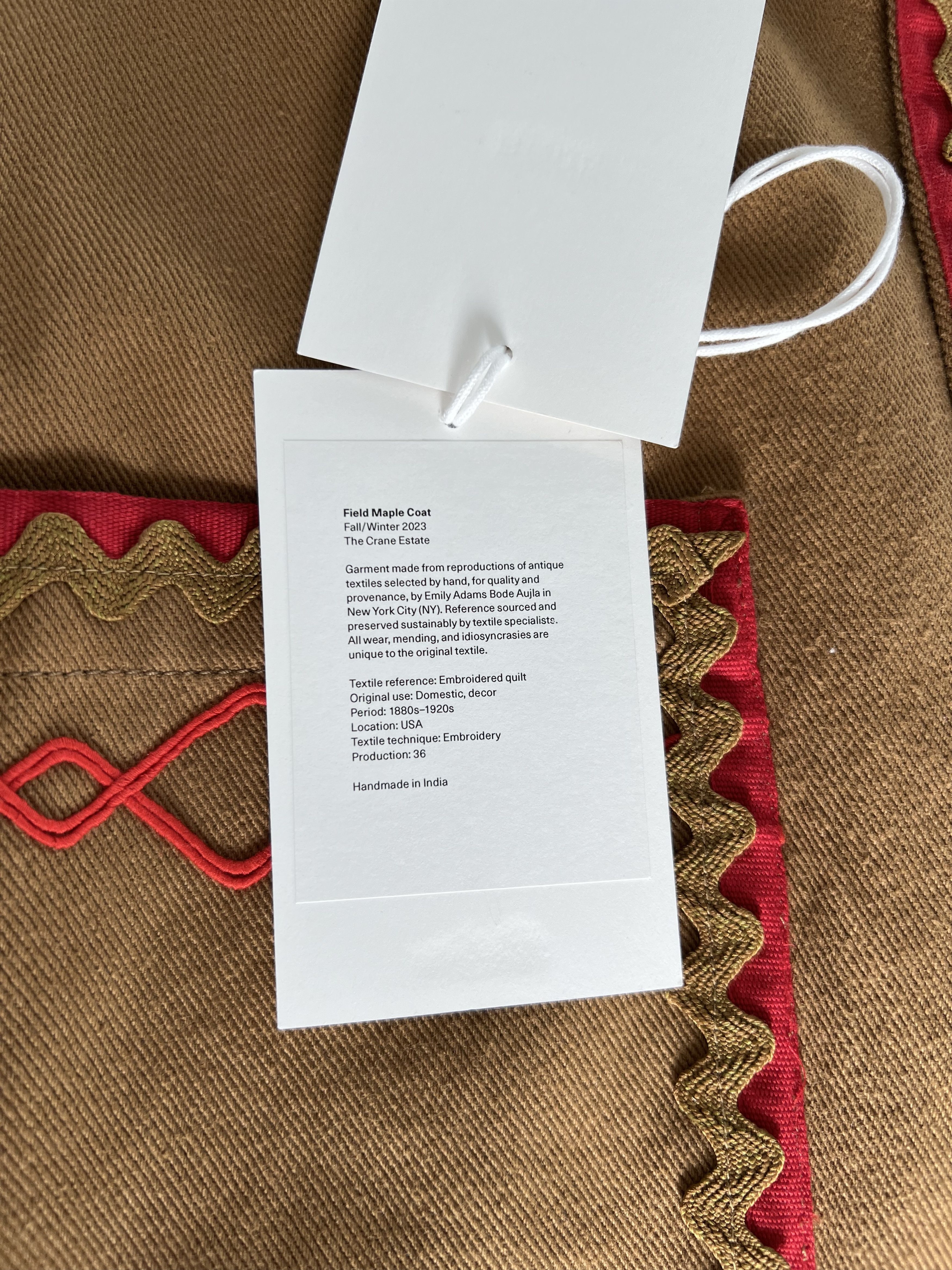 Bode Bode Field Maple Coat in Brown Size US M / EU 48-50 / 2 - 11 Thumbnail