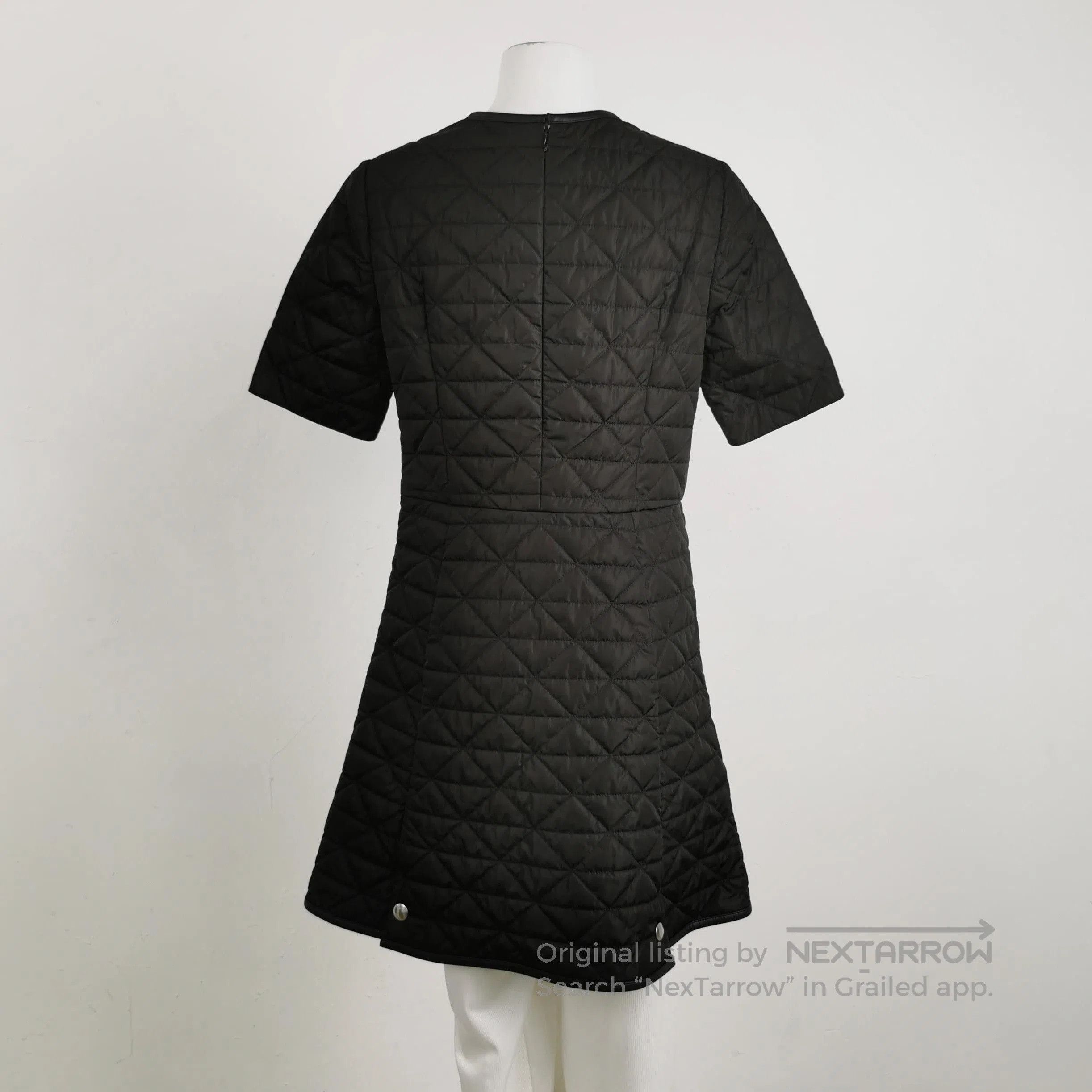 Prada Prada Black Quilted Logo Short Sleeve Dress . Size XXS / US 00 / IT 34 - 2 Thumbnail