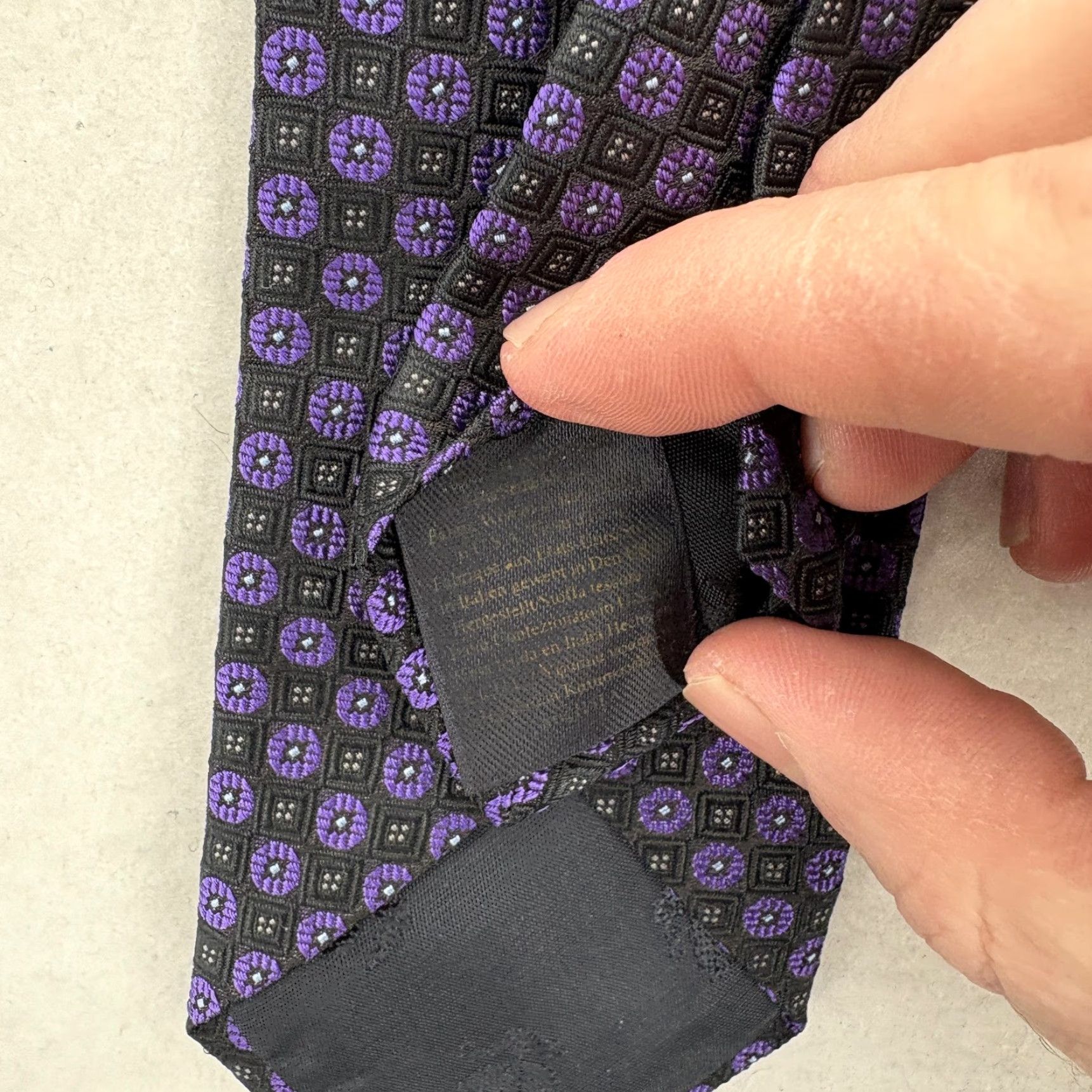 Brooks Brothers Brooks Brothers Tie Necktie Mens Black Purple Geometric 100% Silk Skinny Jacquard Designer Slim Size ONE SIZE - 2 Thumbnail