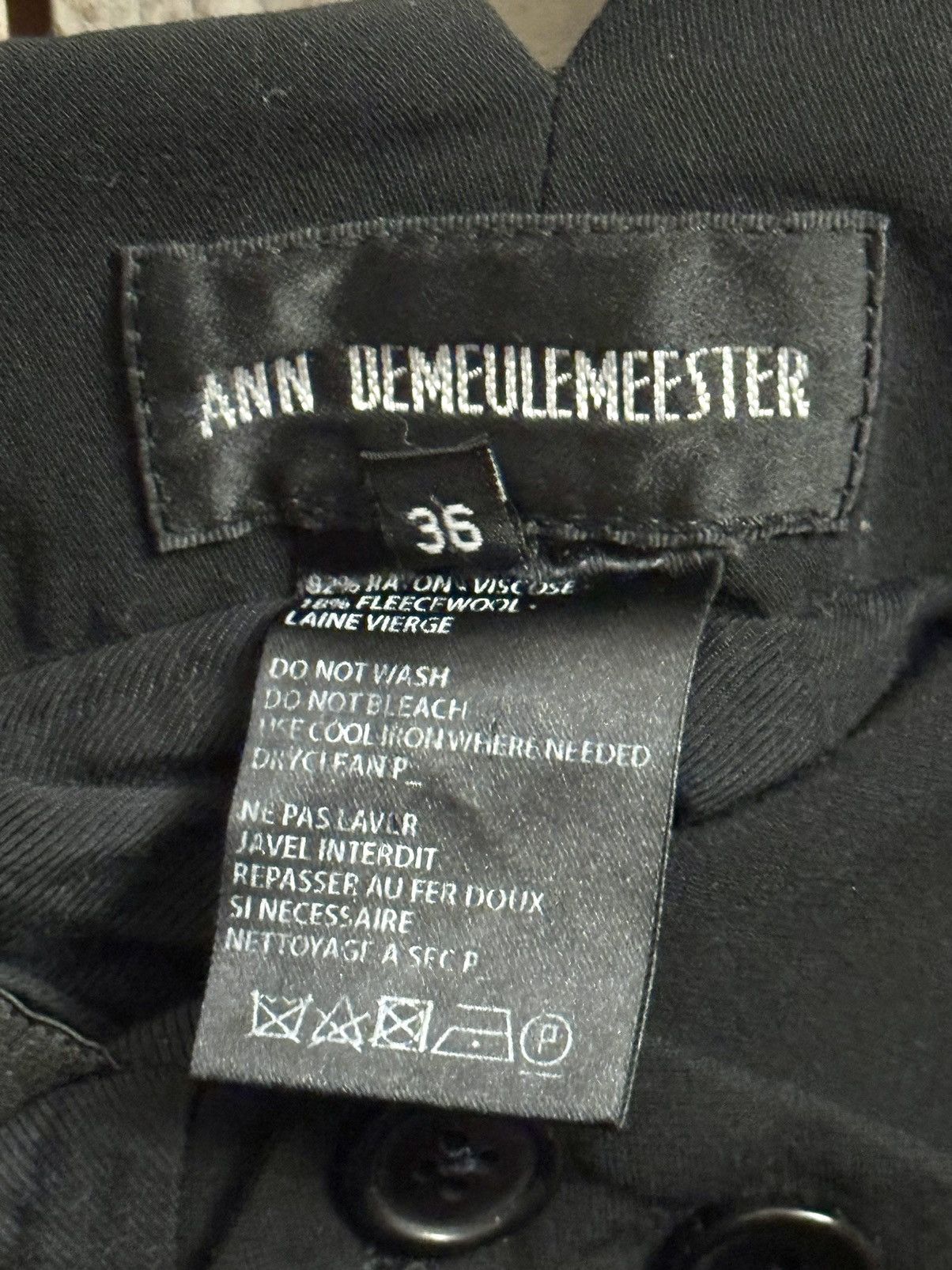 Ann Demeulemeester ann demeulemeester asymmetrical black wool pants 36 fr Size 26" / US 2 / IT 38 - 2 Thumbnail