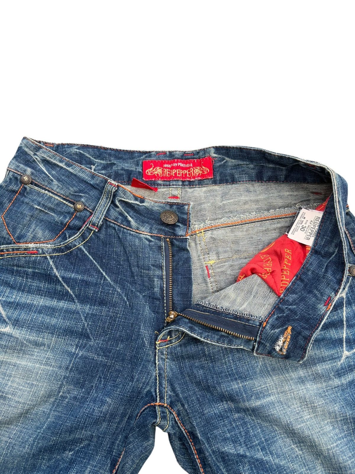 Tornado Mart RED PEPPER RUSTY CLAWNMARK JAPANESE PUNK DISTRESSED DENIM Size US 32 / EU 48 - 12 Thumbnail