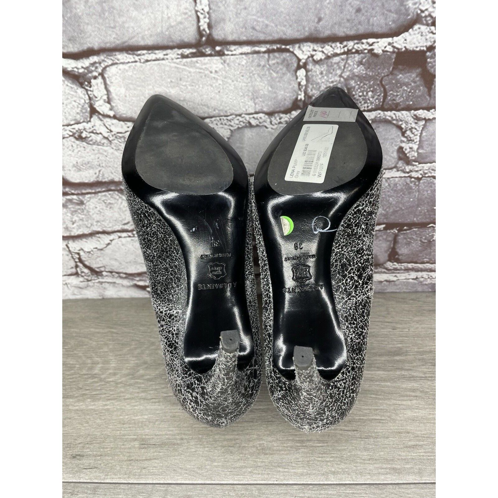 Allsaints AllSaints Grey Leather Lena Pumps Stiletto Pointed Heels Wom Size US 8.5 / IT 38.5 - 12 Thumbnail