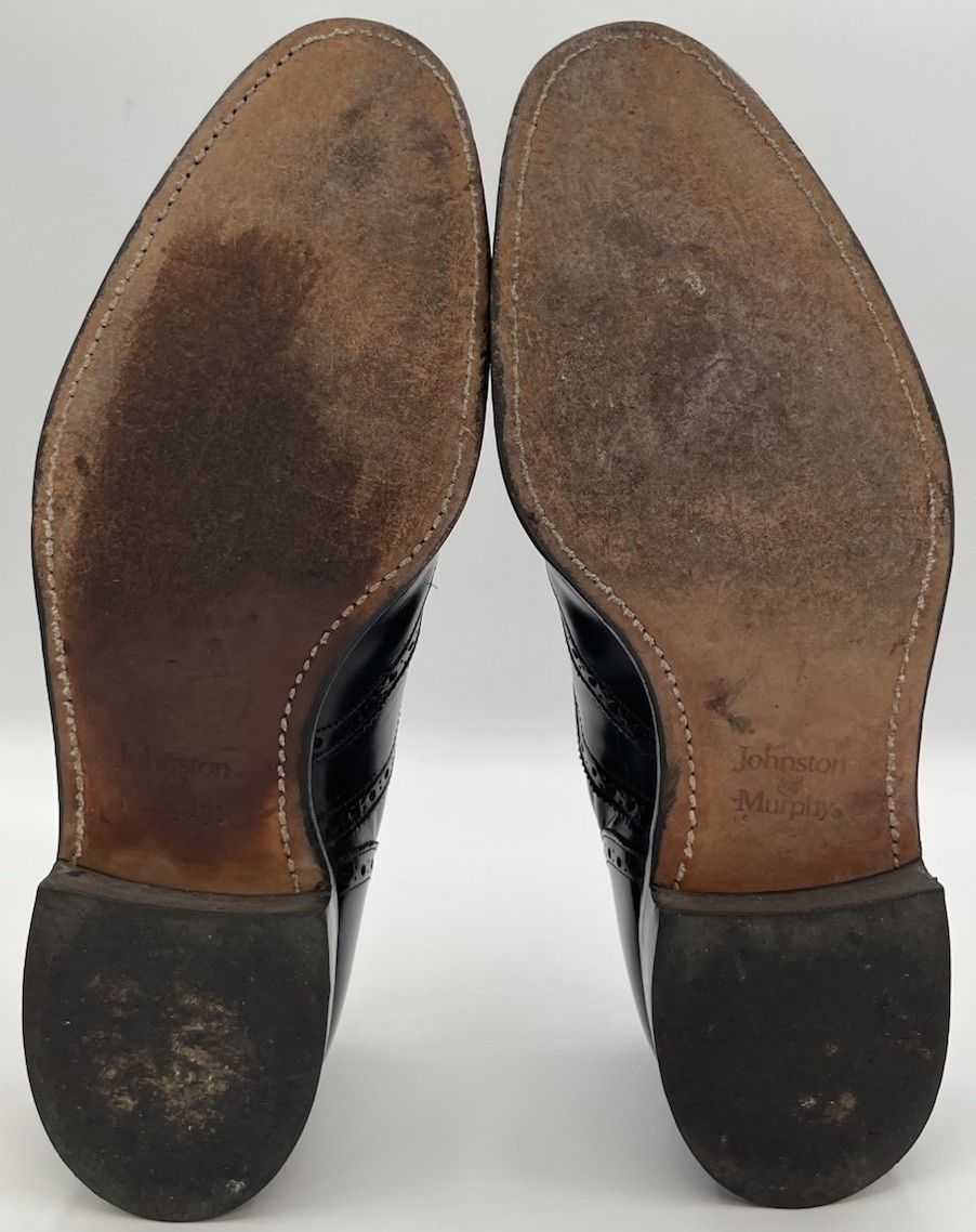 Johnston & Murphy Vtg Johnston & Murphy Aristocraft Black Shell Cordovan 10C Size US 10 / EU 43 - 12 Thumbnail