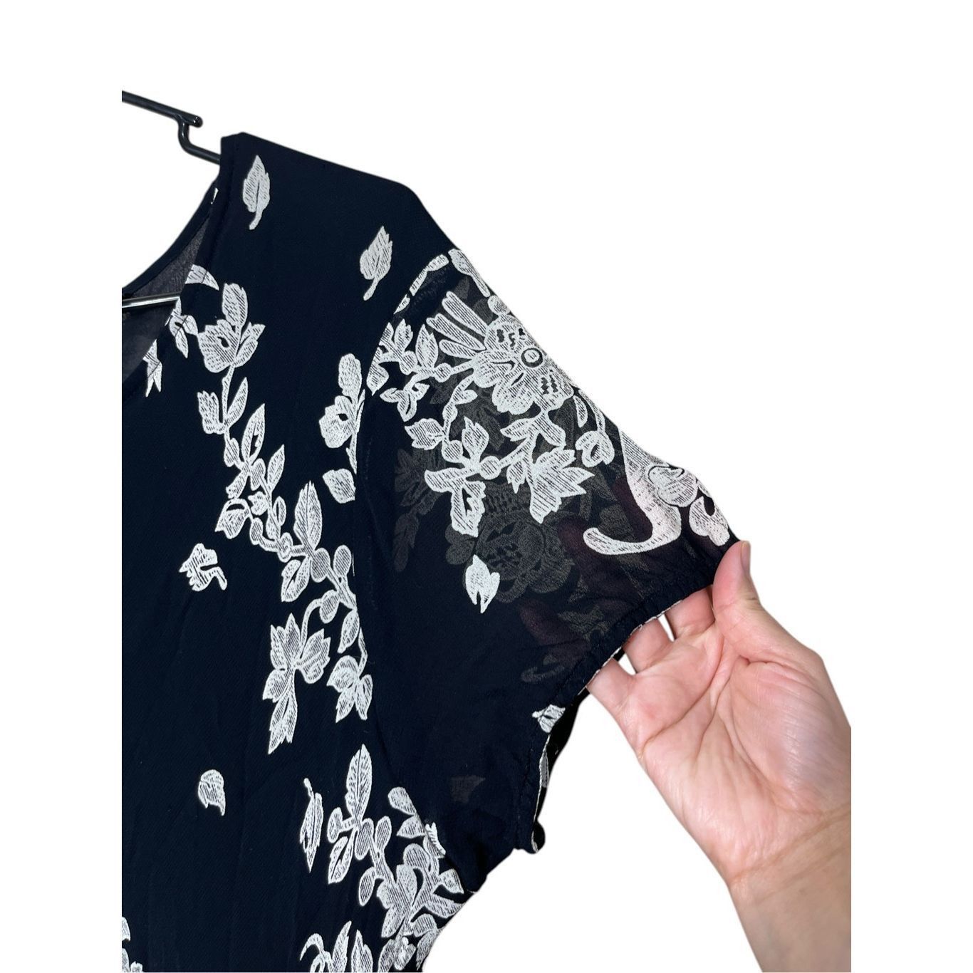 Other Paradise Plus Y2K 90s Black Floral Print Midi Dress Size 3X Size 3XL / US 20-22 - 4 Thumbnail