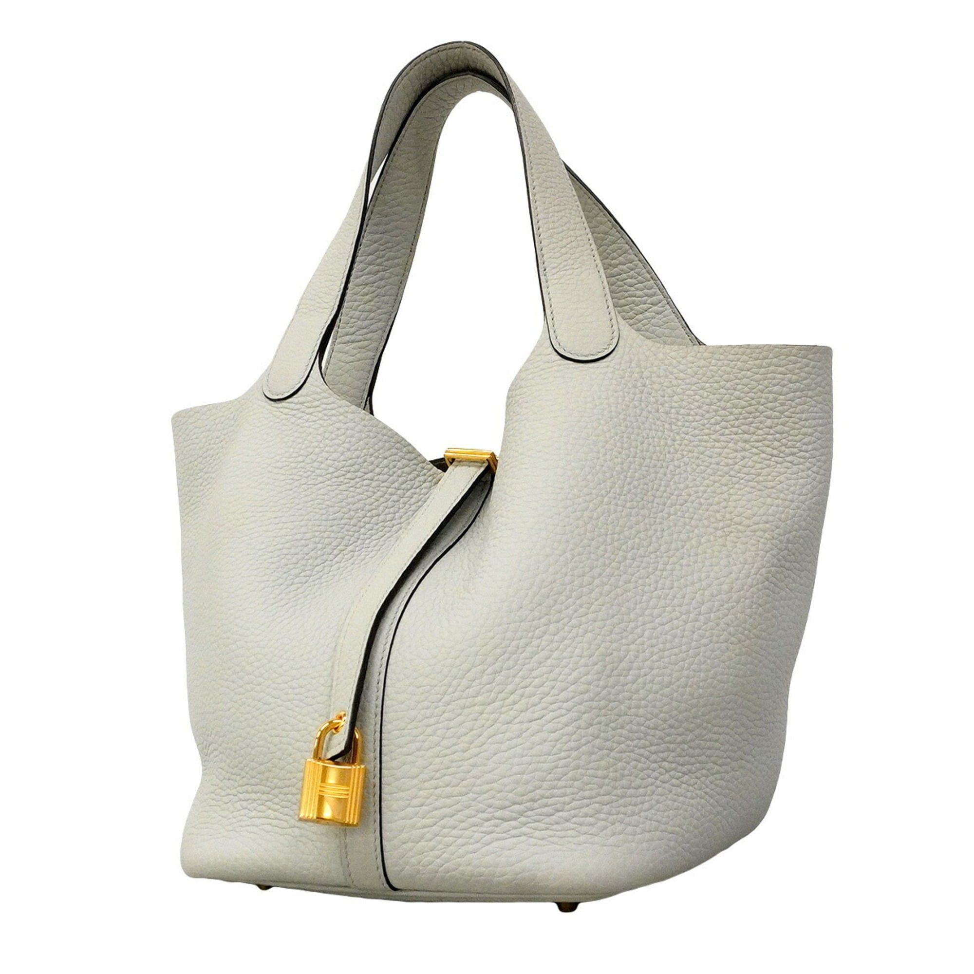 Hermes Hermes Picotin Lock MM handbag, Taurillon Clemence leather, pale blue, B stamp, women's. Size ONE SIZE - 1 Thumbnail