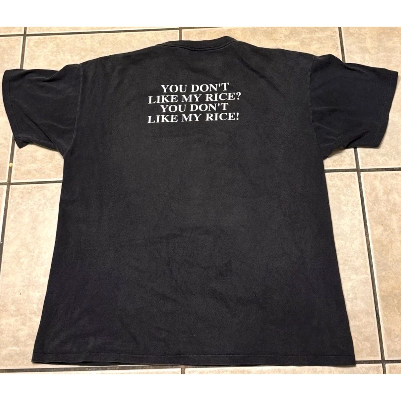 Vintage VINTAGE 90s John Woo Chow Yun-fat Better Tomorrow II Rice Shirt XL Black Oneita Mens Size US XL / EU 56 / 4 - 2 Thumbnail