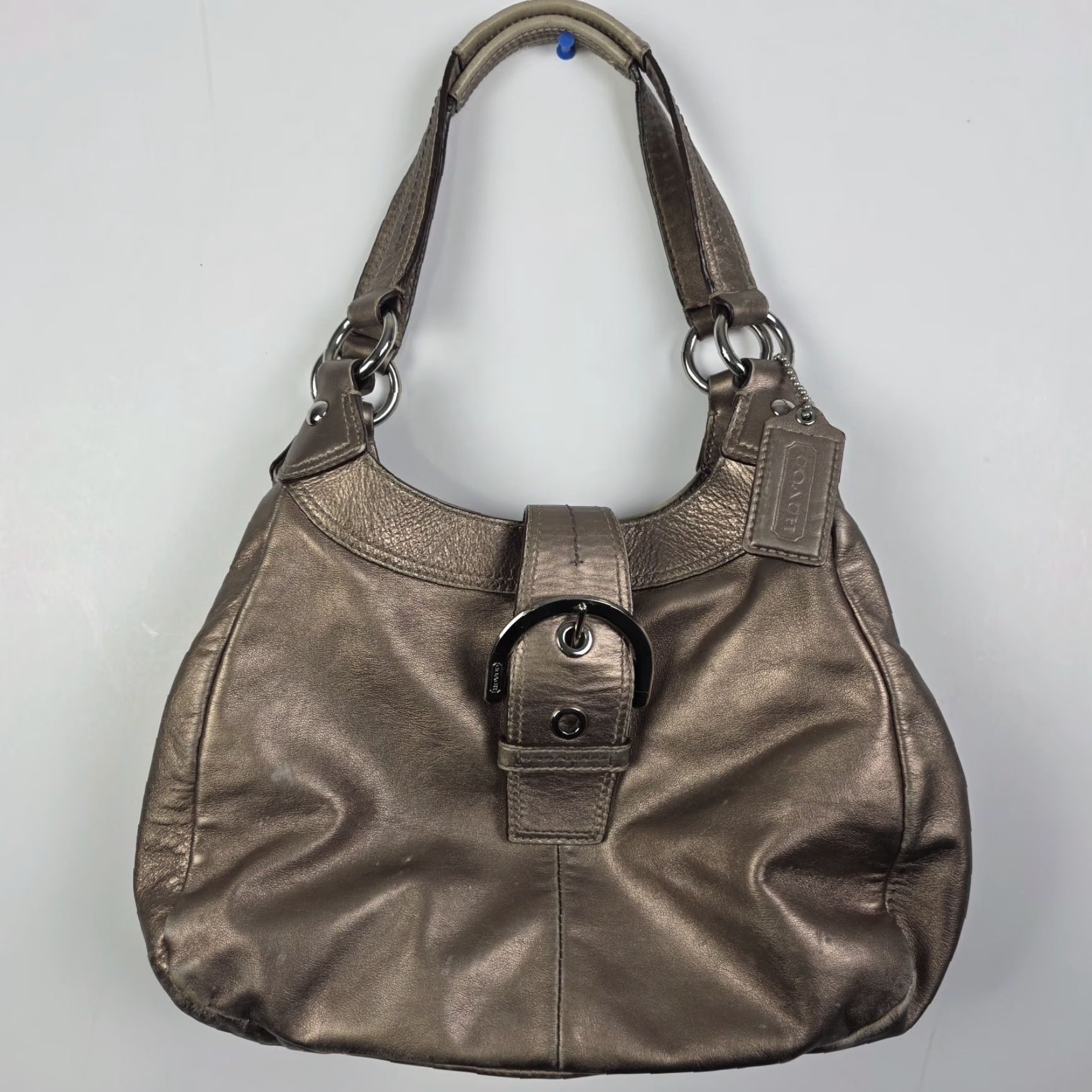 VINTAGE Coach Soho Bronze Leather Hobo Buckle Purse Shoulder Bag 