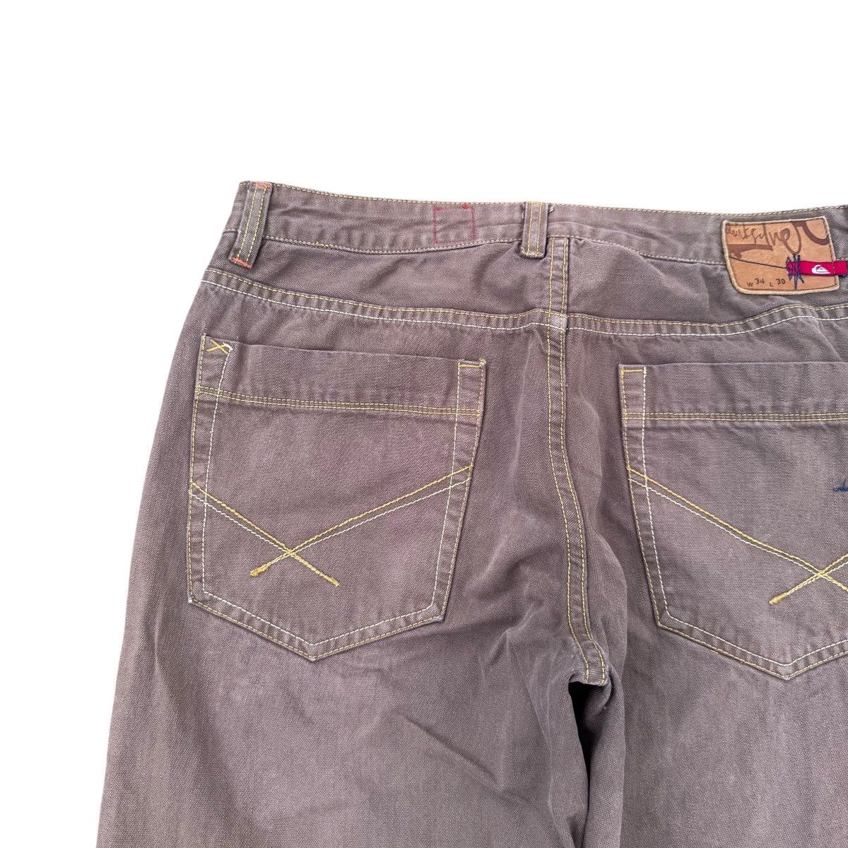 Quiksilver Vintage 90s Quiksilver Distressed Denim Jeans Brown Size US 34 / EU 50 - 12 Thumbnail