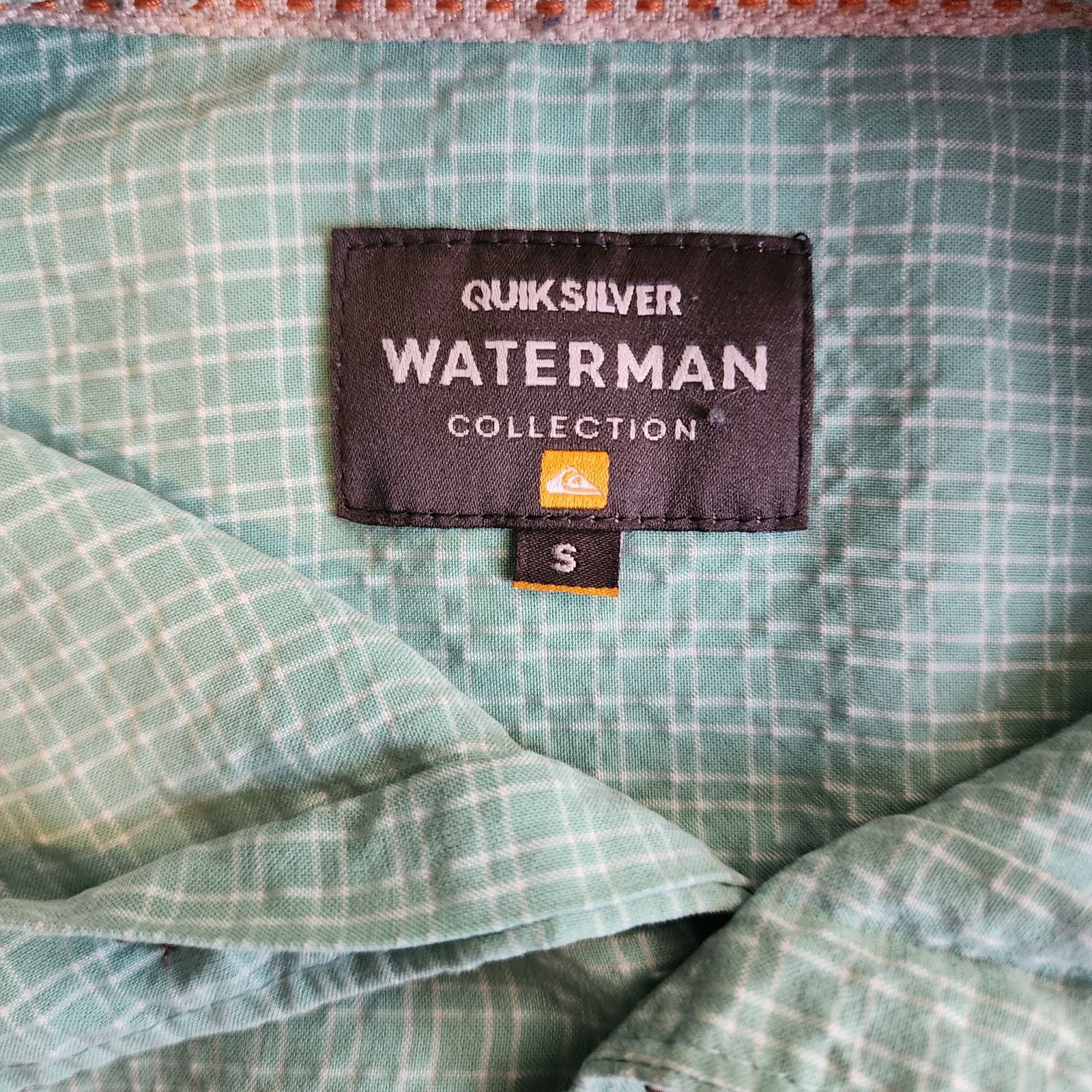 Quiksilver Quiksilver Waterman Green & White Plaid Striped Shirt Mens S Size US S / EU 44-46 / 1 - 4 Thumbnail