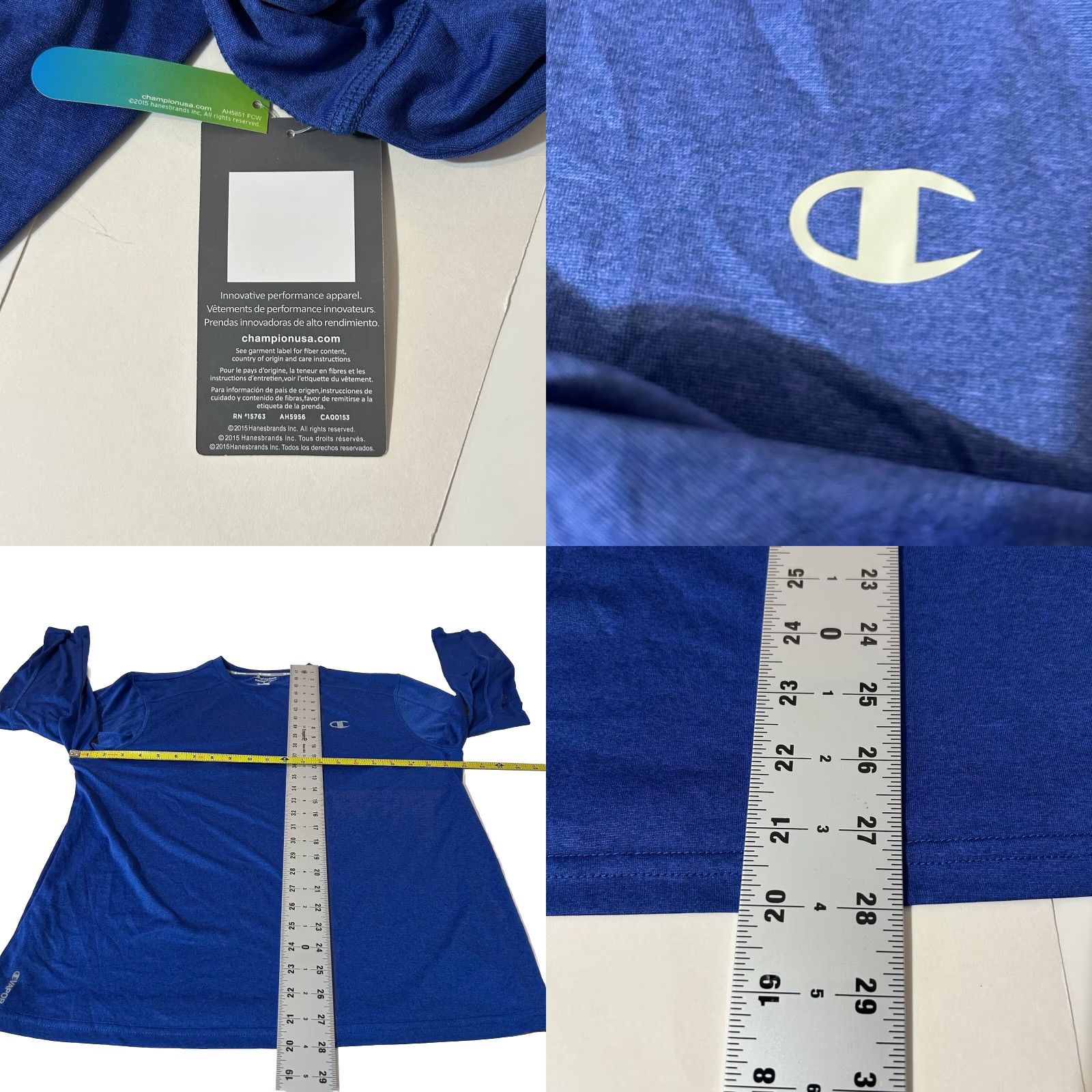 Champion VINTAGE Champion Performance Vapor Long Sleeve Blue Men L NWT New Dead Stock 2015 Size US L / EU 52-54 / 3 - 8 Thumbnail