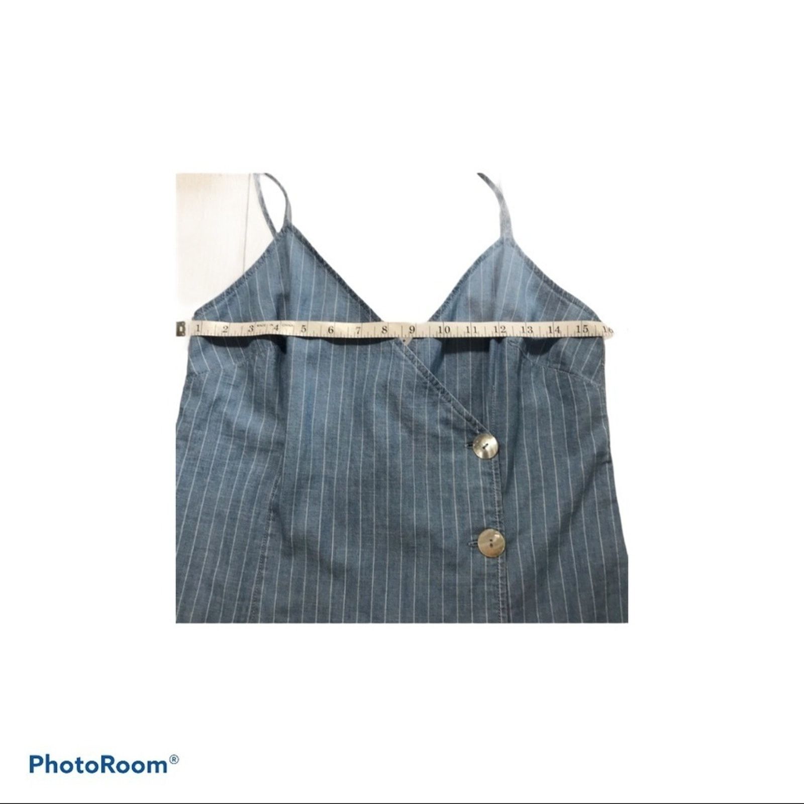 Topshop TOPSHOP Blue Striped High Low Wrap Dress 10 Size L / US 10 / IT 46 - 10 Thumbnail