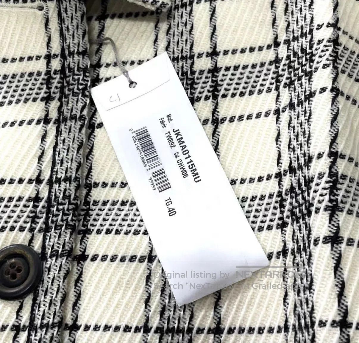 Marni White Plaid Hooded Jacket Size L. Size US L / EU 52-54 / 3 - 5 Thumbnail