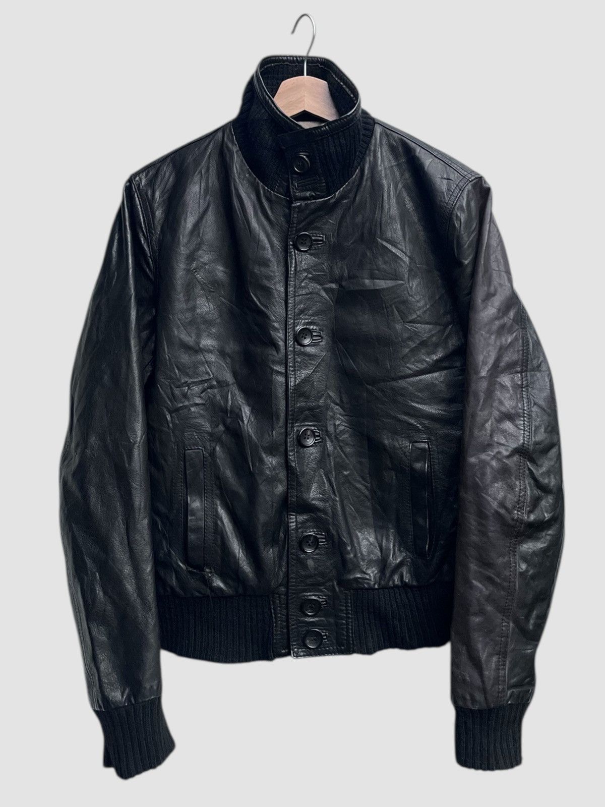 Dacute Dacute Ribbed Crop Leather Jacket Made in Italy Size US M / EU 48-50 / 2 - 1 Thumbnail