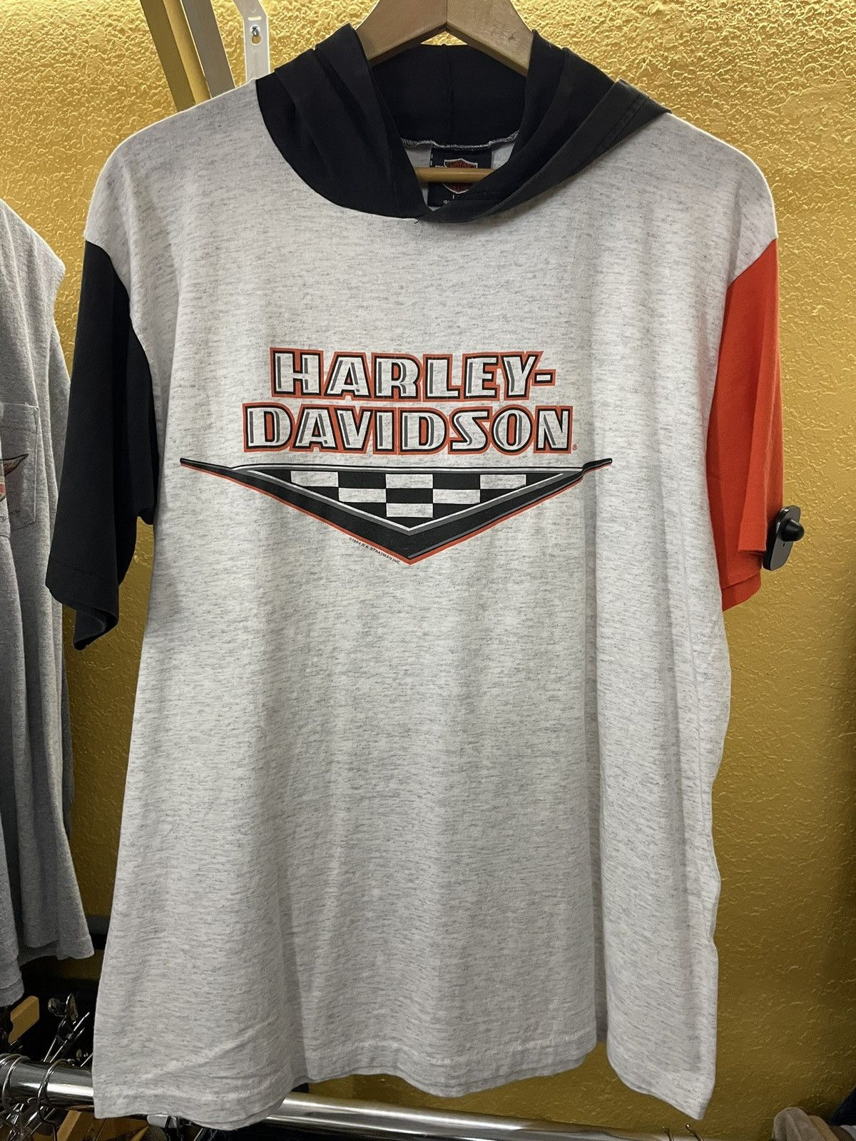 Harley Davidson × Vintage Vintage Harley Davidson Hooded T Shirt Sanders Visalia Ca Size US L / EU 52-54 / 3 - 1 Thumbnail
