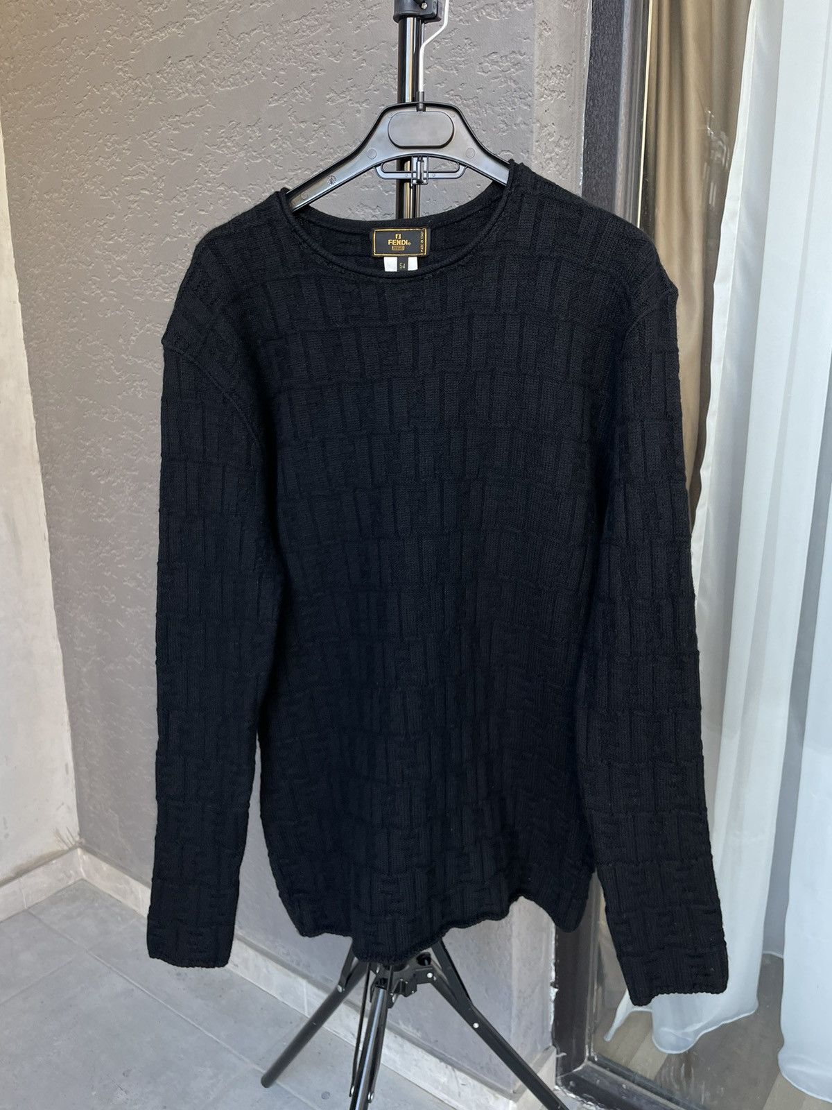 Fendi × Vintage VINTAGE FENDI MONOGRAM 100% WOOL SWEATER Size US L / EU 52-54 / 3 - 4 Thumbnail