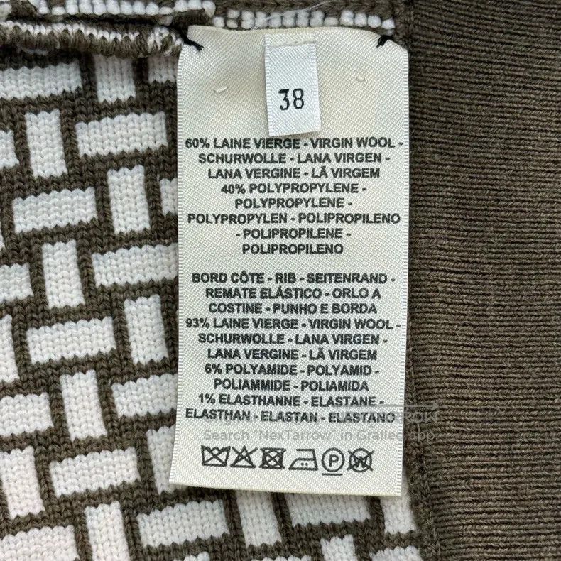 Hermes Hermes Brown Full Logo Wool Zip Cardigan Size XS / US 0-2 / IT 36-38 - 6 Thumbnail