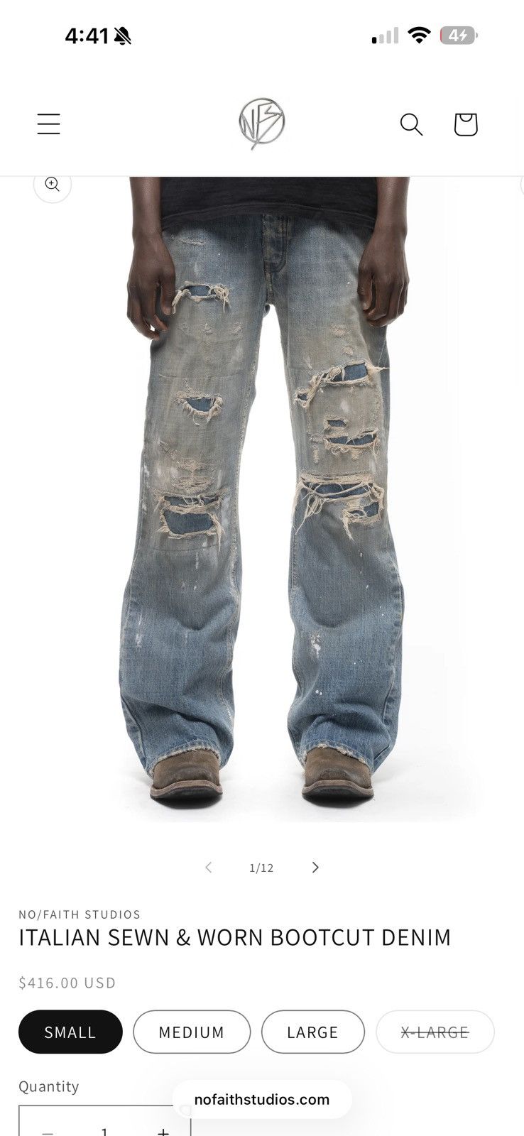 No Faith Studios No/Faith Studios Italian Ocean Loose Cut Denim
