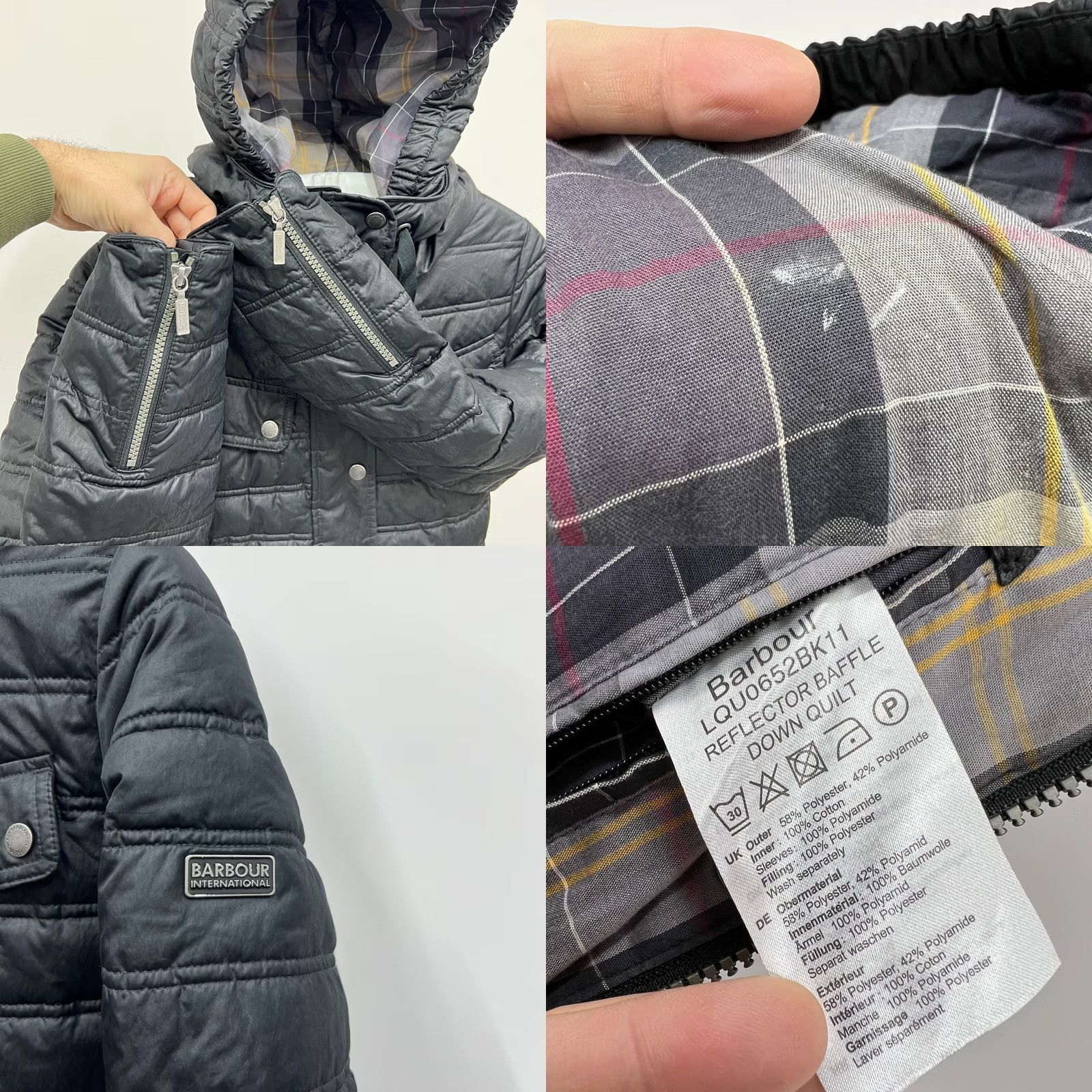 Barbour Barbour Barbour International Reflector Baffle Fibre Down Quilt Coat Jacket Sz UK10 USA6 Women M Black Quilted Down Coat Size M / US 6-8 / IT 42-44 - 8 Thumbnail