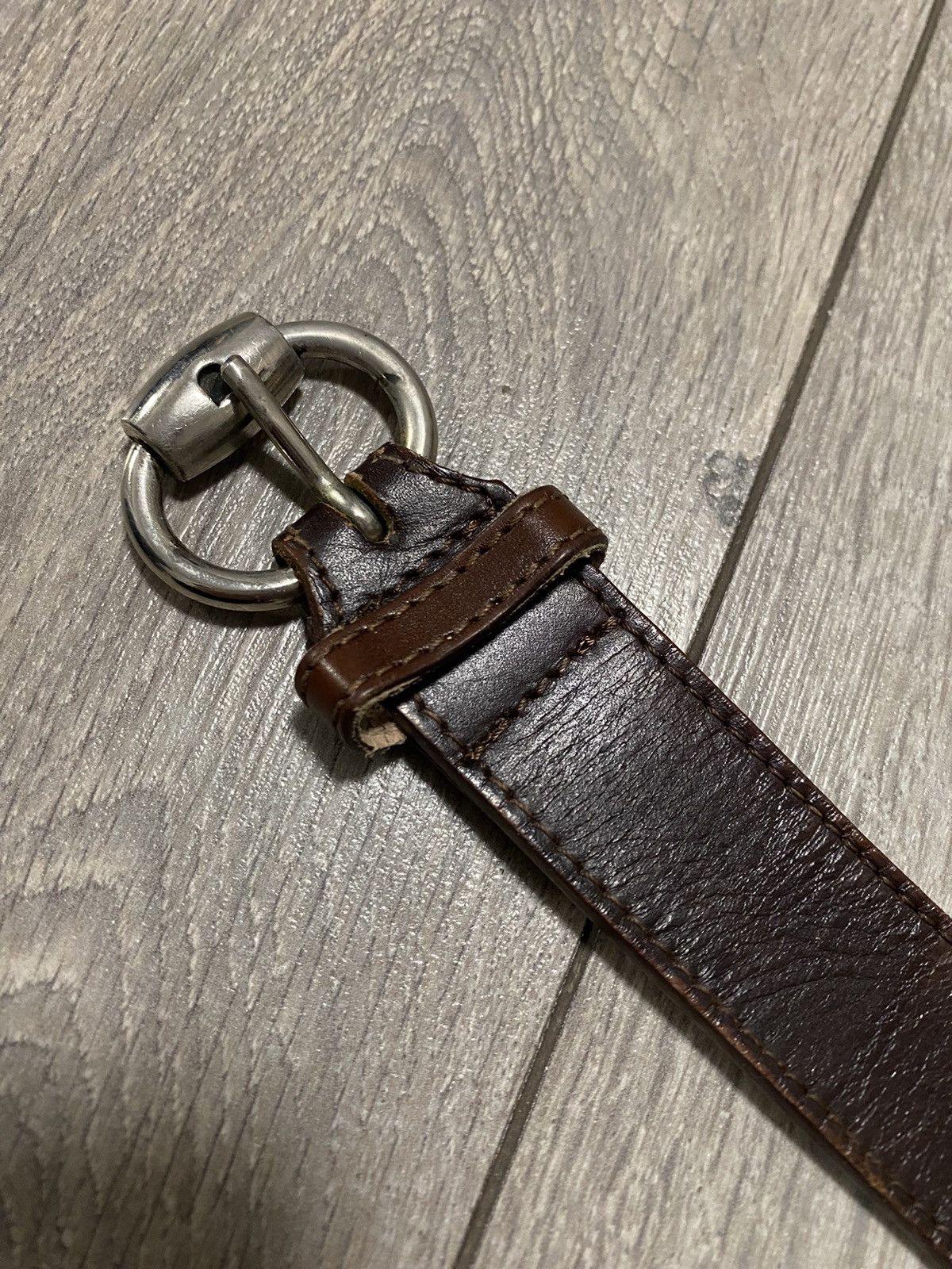 Gucci Vintage Gucci Belt Crest Patent Leather Monogram Brown Y2K Size ONE SIZE - 3 Thumbnail