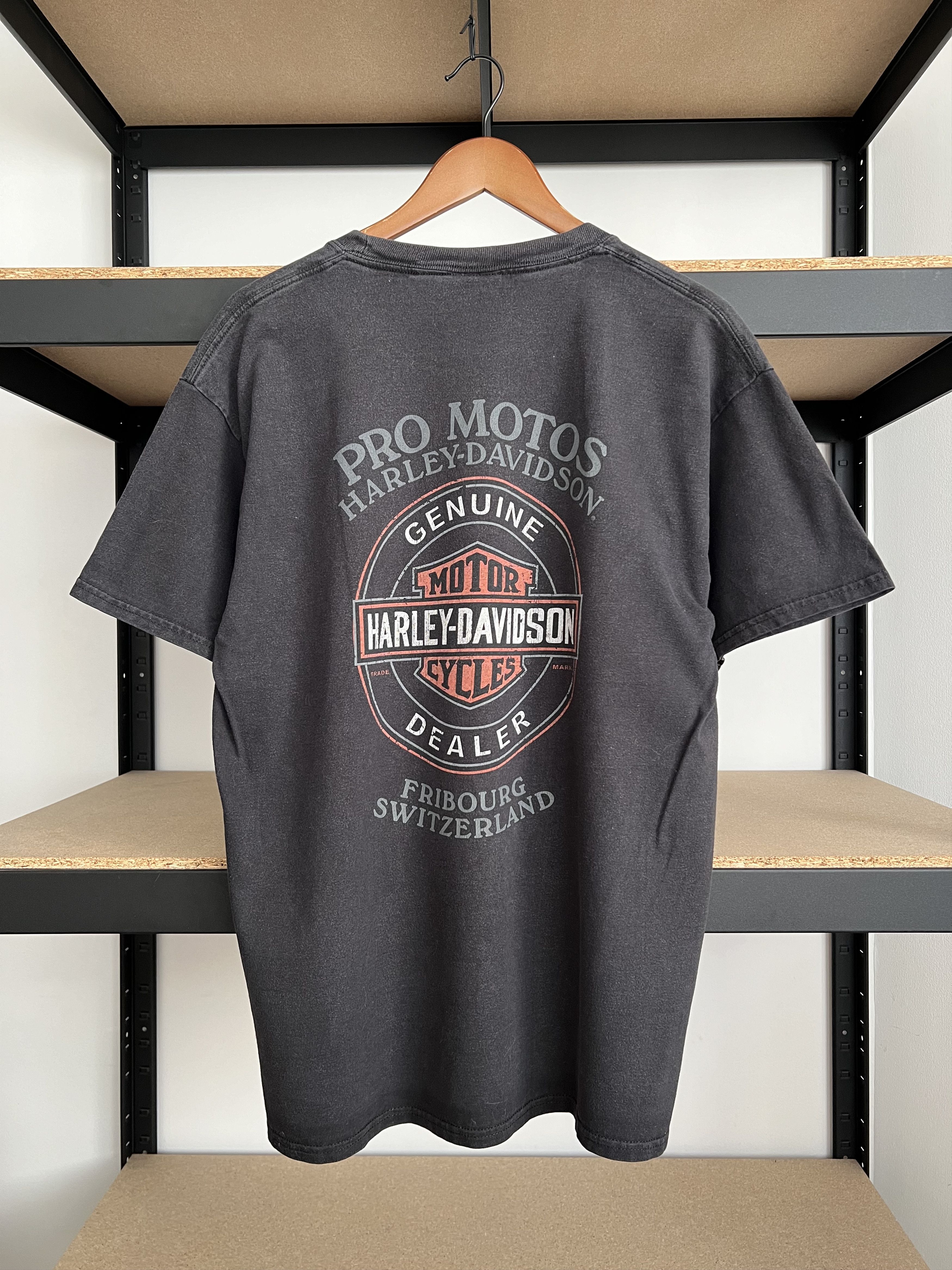 Harley Davidson Vintage 2009 Harley Davidson Switzerland Black T-shirt Size US L / EU 52-54 / 3 - 2 Thumbnail