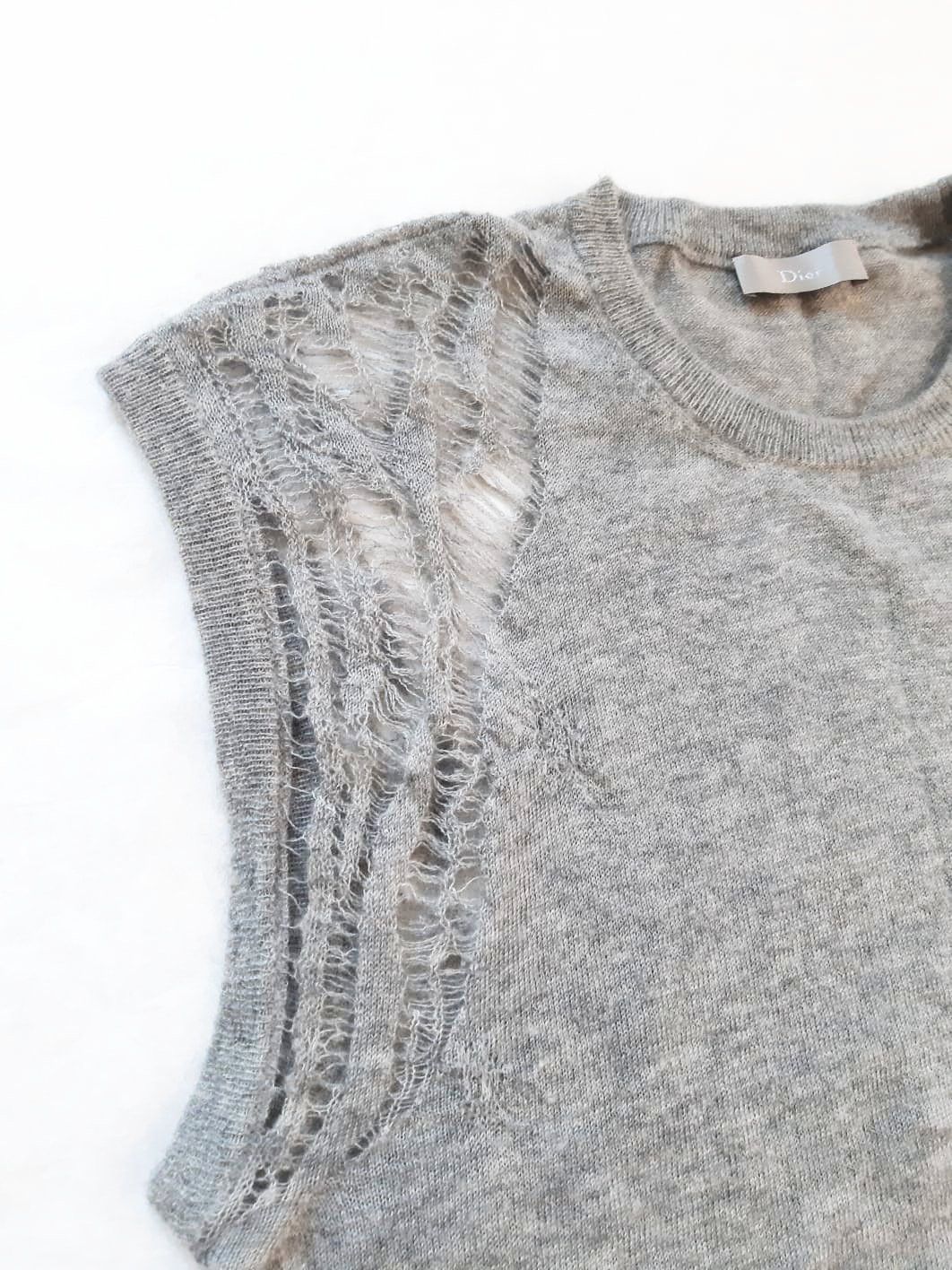 Dior × Hedi Slimane Dior Homme 100% Cashmere Grunge Knit Vest SS 2006 Runway Size US S / EU 44-46 / 1 - 4 Thumbnail