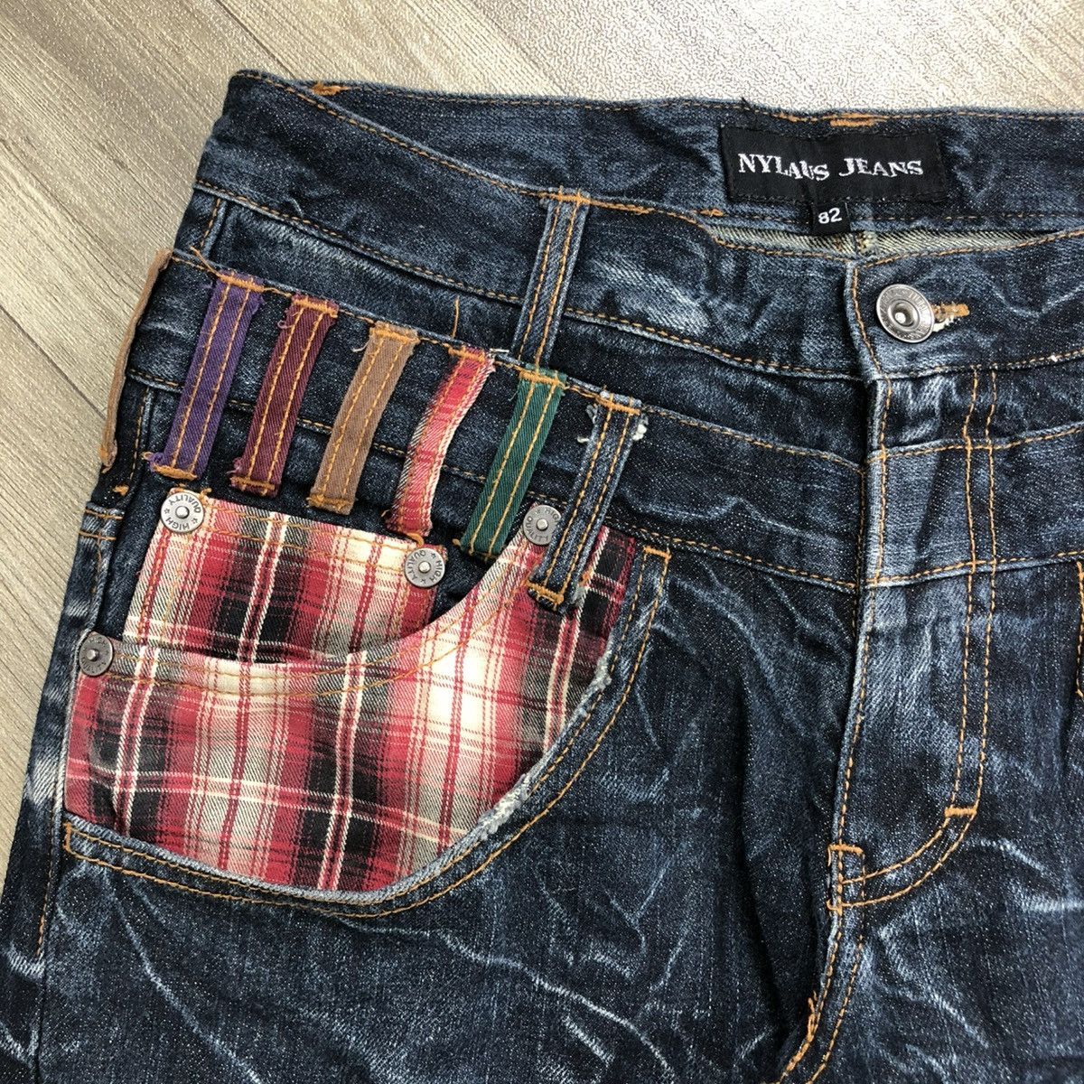 If Six Was Nine 2000s Nylaus Jeans Double Waist Multi Pocket Faded Lgb Style Size US 30 / EU 46 - 4 Thumbnail
