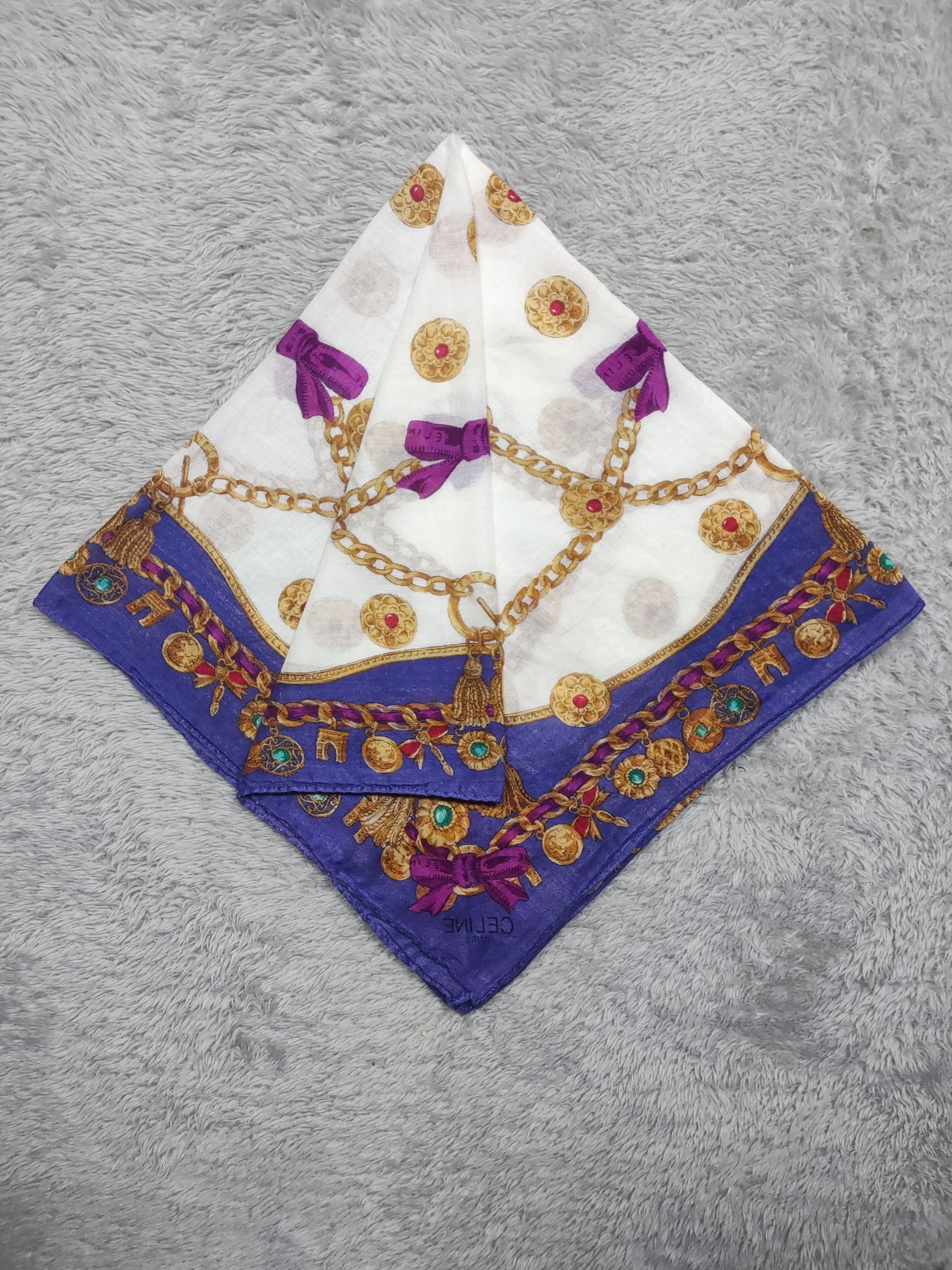 Celine Vintage CELINE Paris Handkerchief Luxury Designer -2 Set Size ONE SIZE - 2 Thumbnail