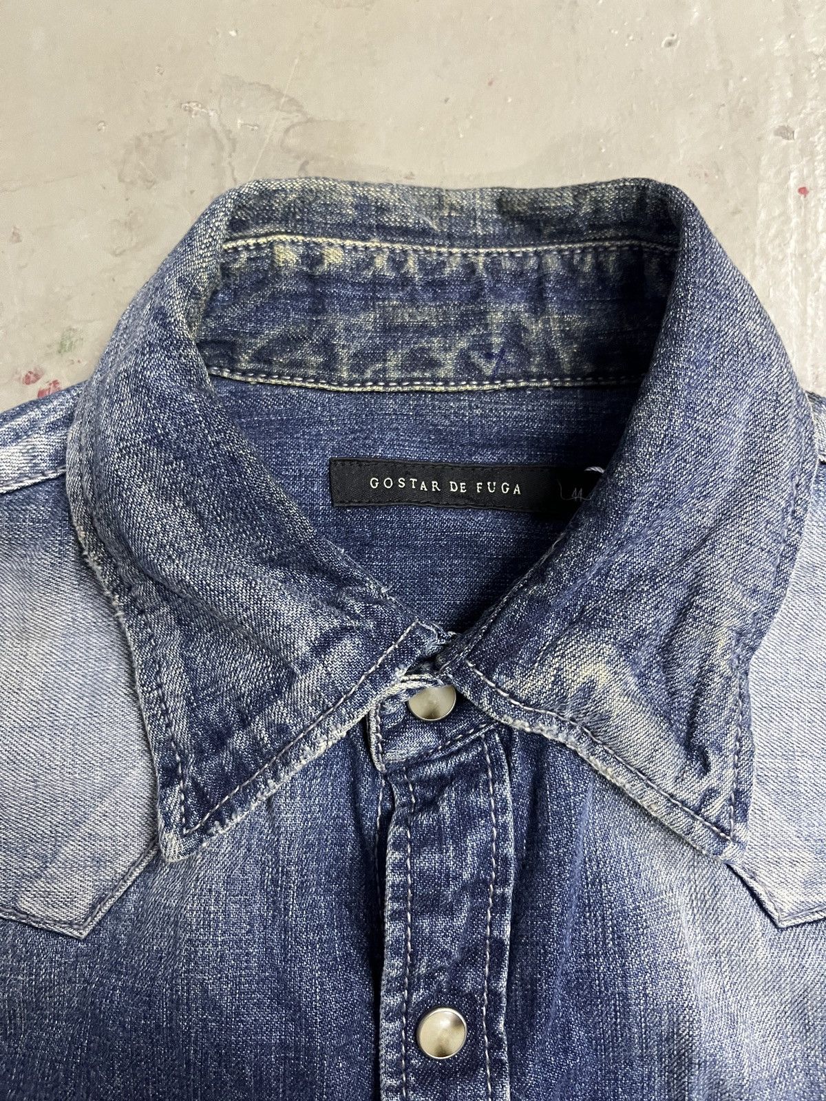 GOSTAR DE FUGA Gostar De Fuga Indigo Chambray Denim Western Shirt Size US S / EU 44-46 / 1 - 3 Thumbnail