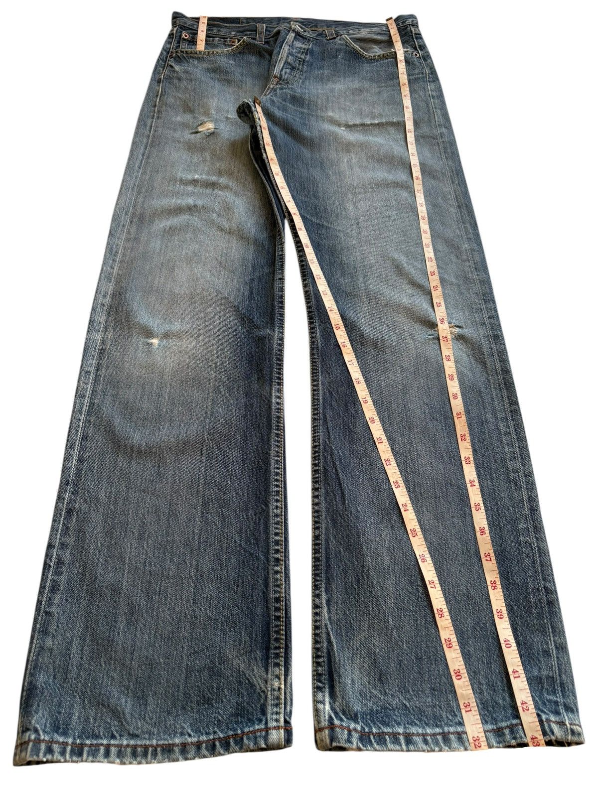 Levi's Vintage 90s Levis 501 Blue Wash Distressed Baggy Jeans Size US 32 / EU 48 - 11 Thumbnail
