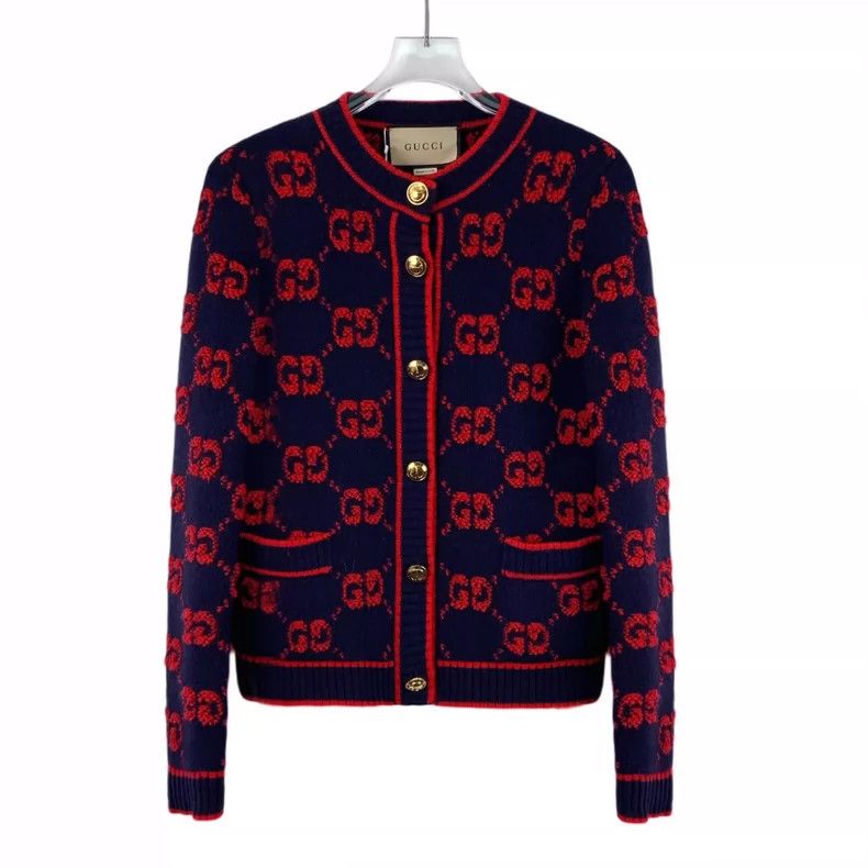 Gucci Gucci Color-blocked logo jacquart full-print wool single-br Size XS / US 0-2 / IT 36-38 - 1 Thumbnail