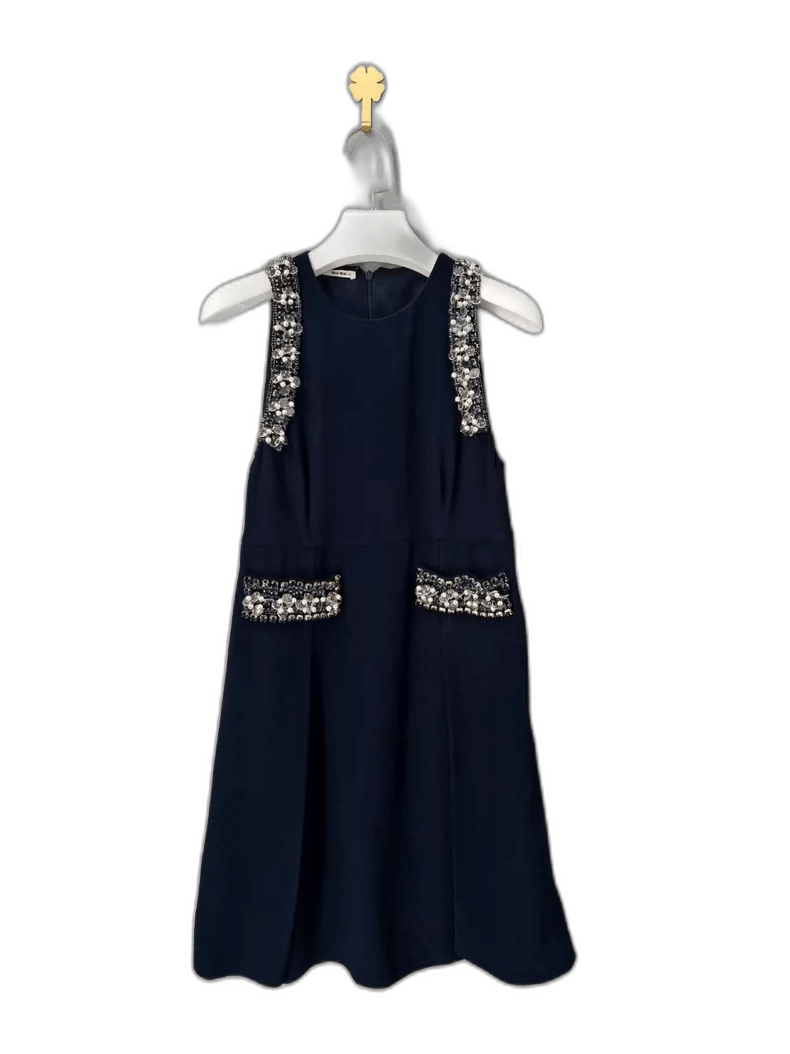 Miu Miu MIUMIU Embellished Dress with Pockets-yf Size M / US 6-8 / IT 42-44 - 1 Thumbnail