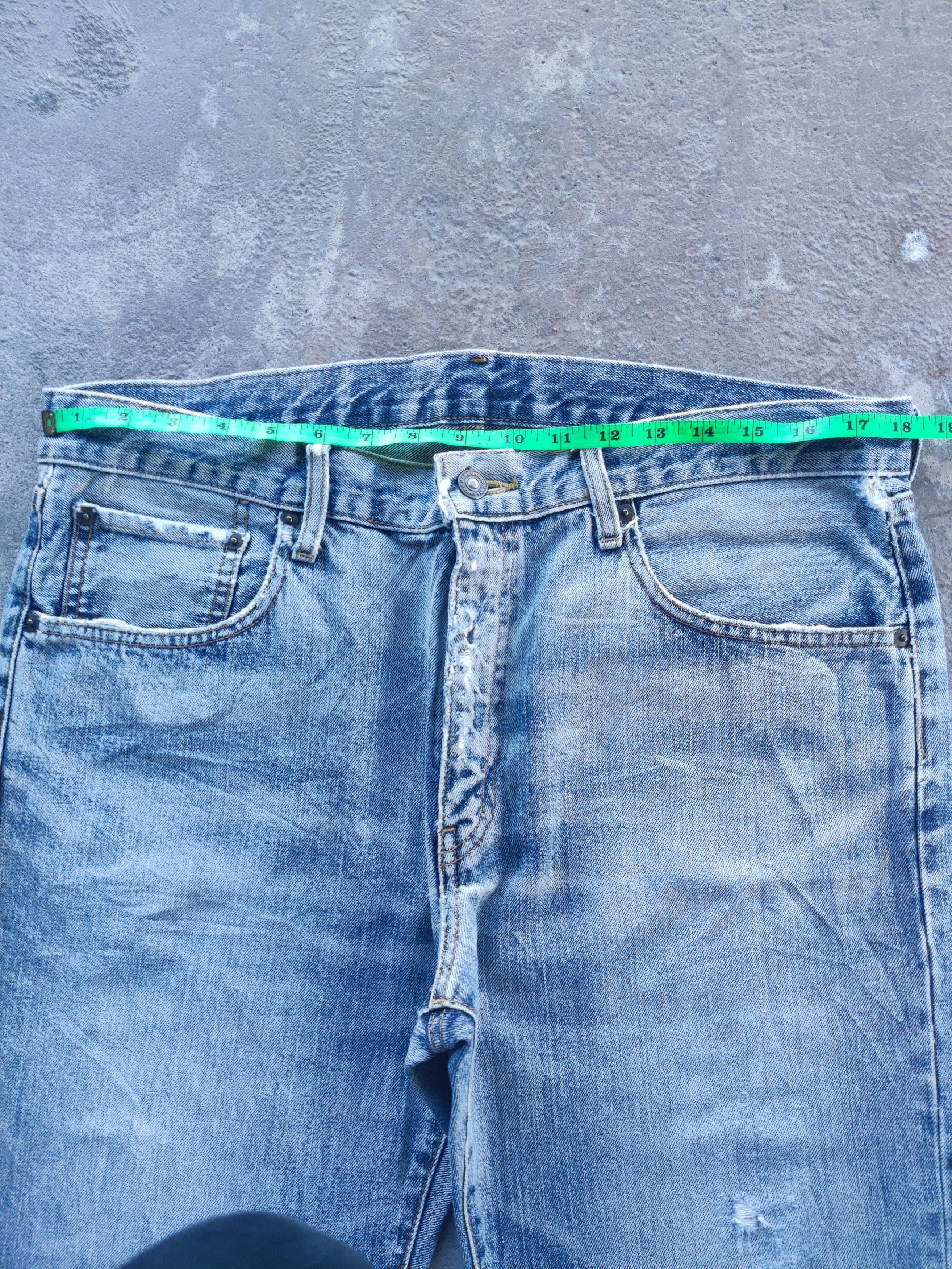 Japanese Brand Vintage Japanese Brand Baggy Denim Distressed Faded Pants Size US 37 - 6 Thumbnail