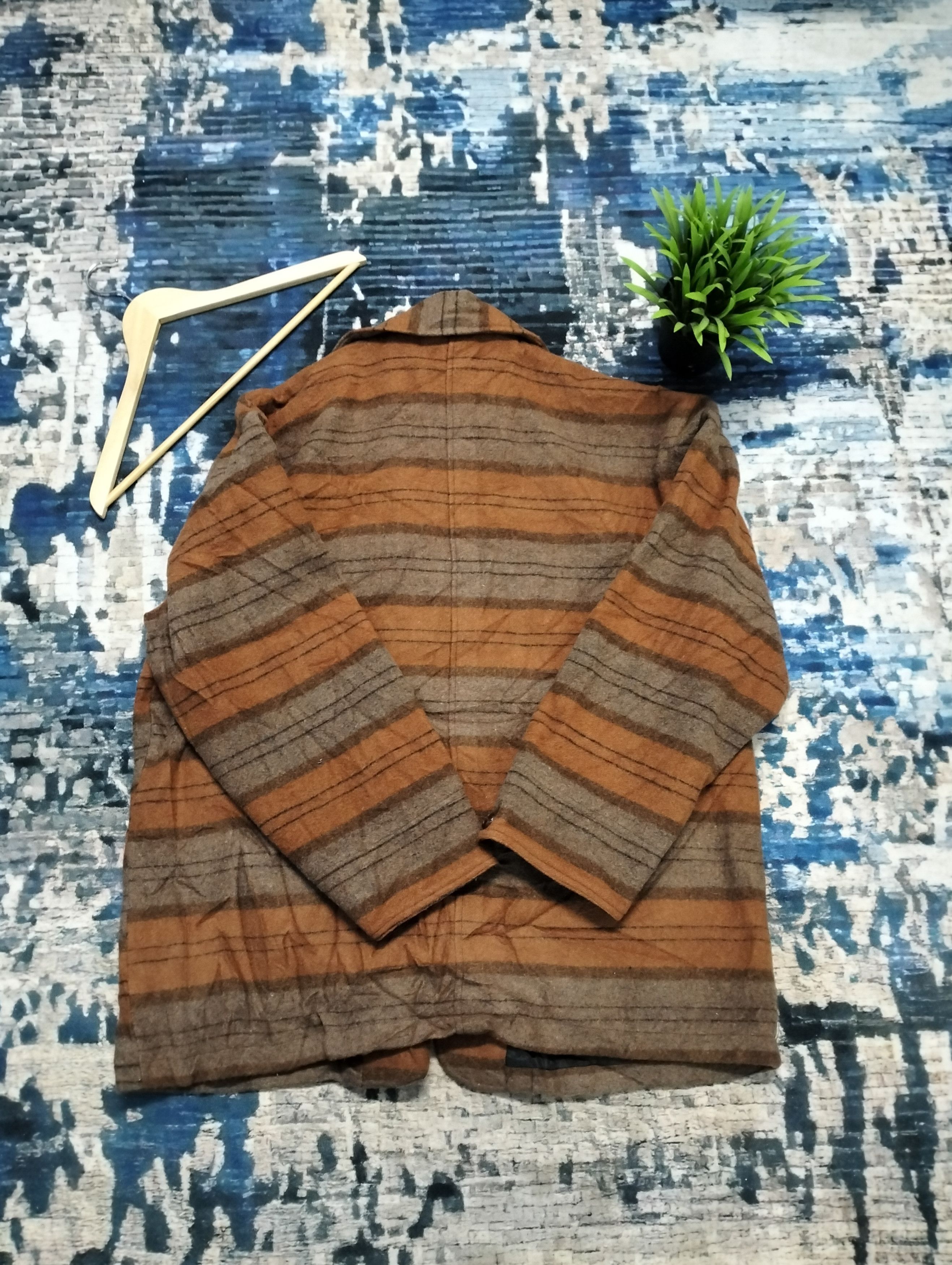 Other Vintage Wool Japanese Jacket stripe design Streetwear Size US L / EU 52-54 / 3 - 2 Thumbnail