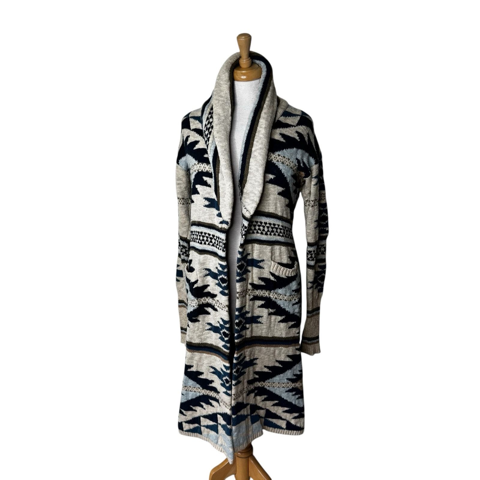 Faherty FAHERTY B. Yellowtail Paloma Aztec Longline Duster Cardigan Size S / US 4 / IT 40 - 2 Thumbnail