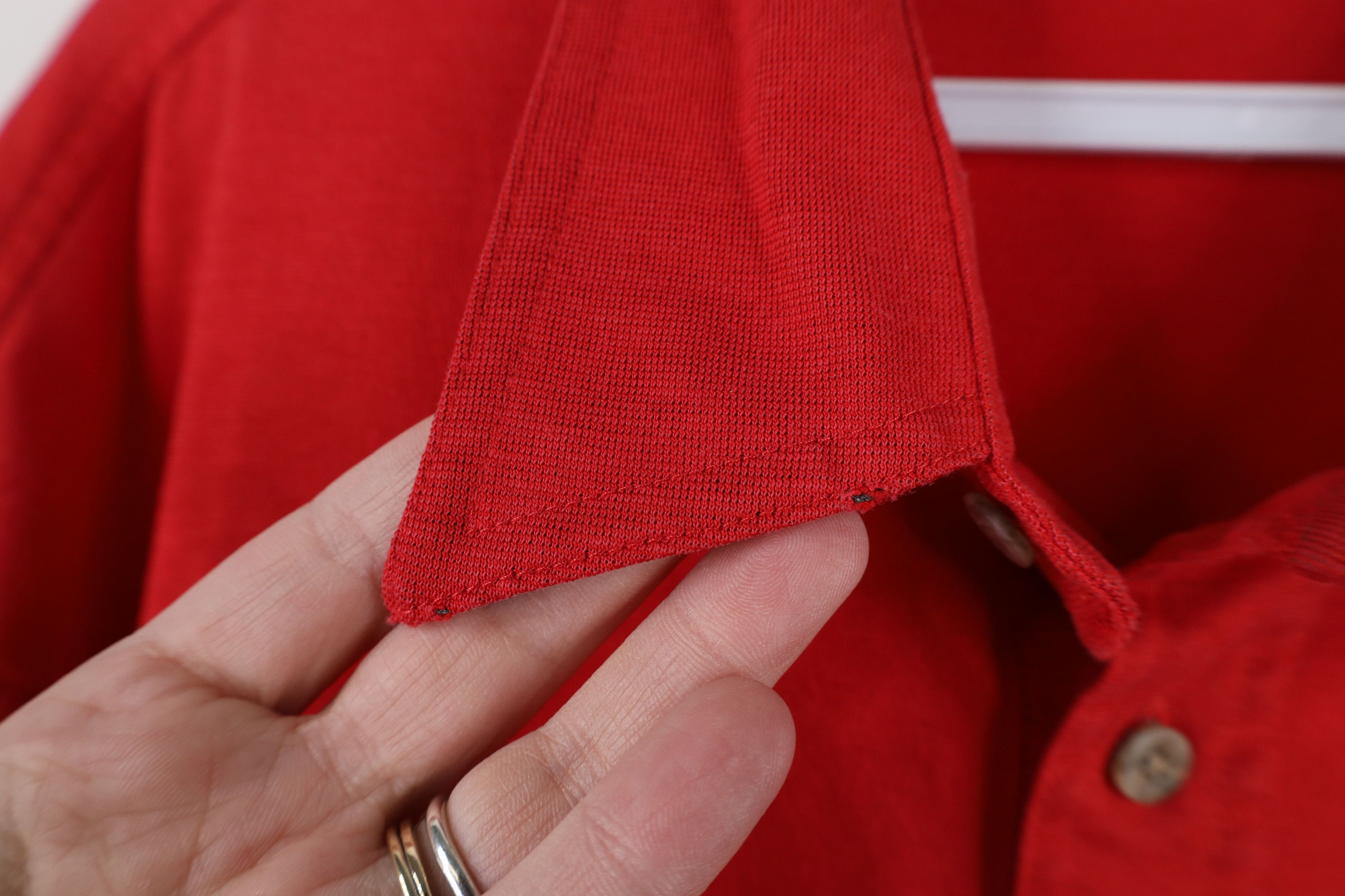 Vintage Vintage 90s Streetwear Blank Knit Collared Polo Shirt Red Size US XL / EU 56 / 4 - 5 Thumbnail