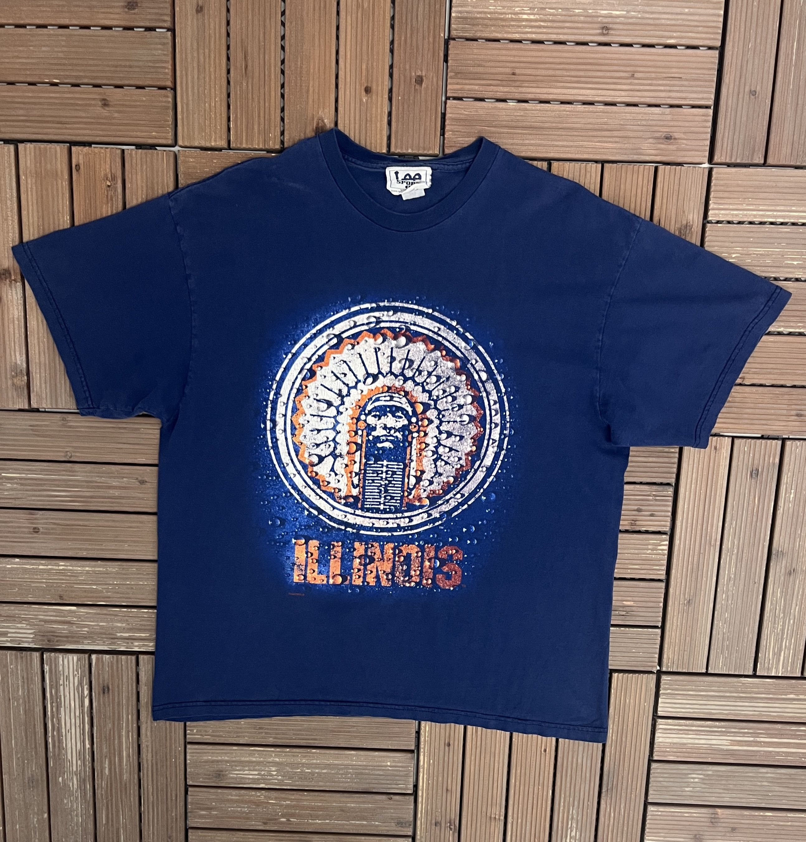 Vintage Illinois Fighting Illini Vintage Blue T-Shirt Tee Size US L / EU 52-54 / 3 - 1 Thumbnail
