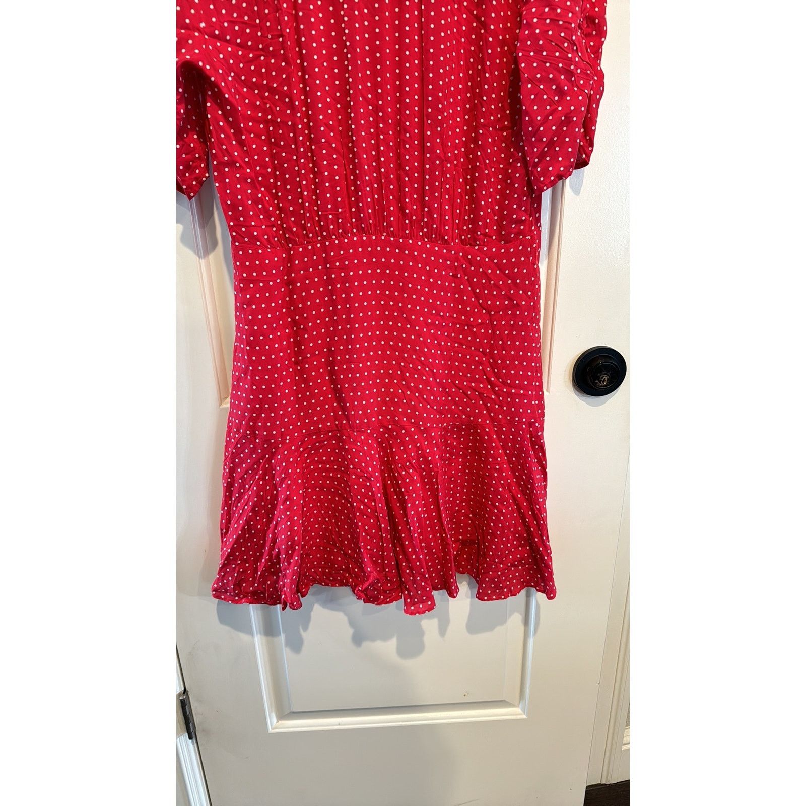 Free People Free People Pipa Short Sleeve retro mini dress red polka dot Size L / US 10 / IT 46 - 8 Thumbnail