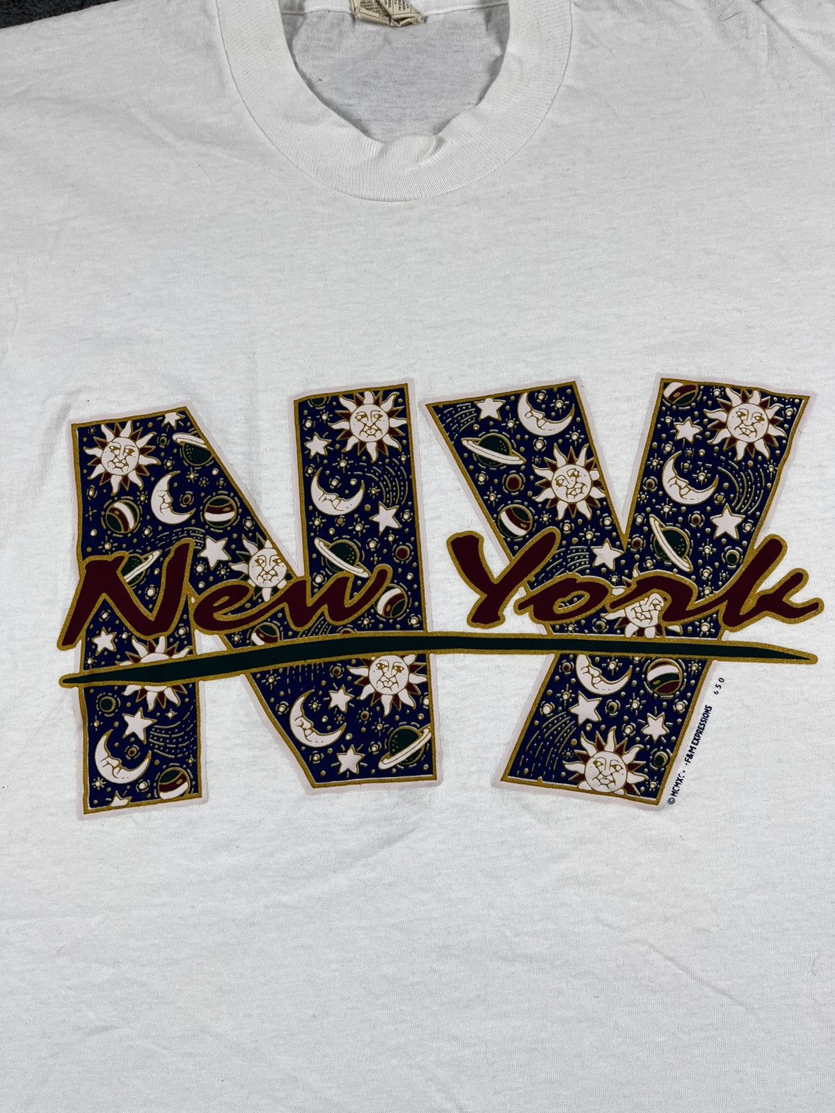 Vintage Vintage 90's US New York NY one stitch big logo tee L Size US L / EU 52-54 / 3 - 4 Thumbnail