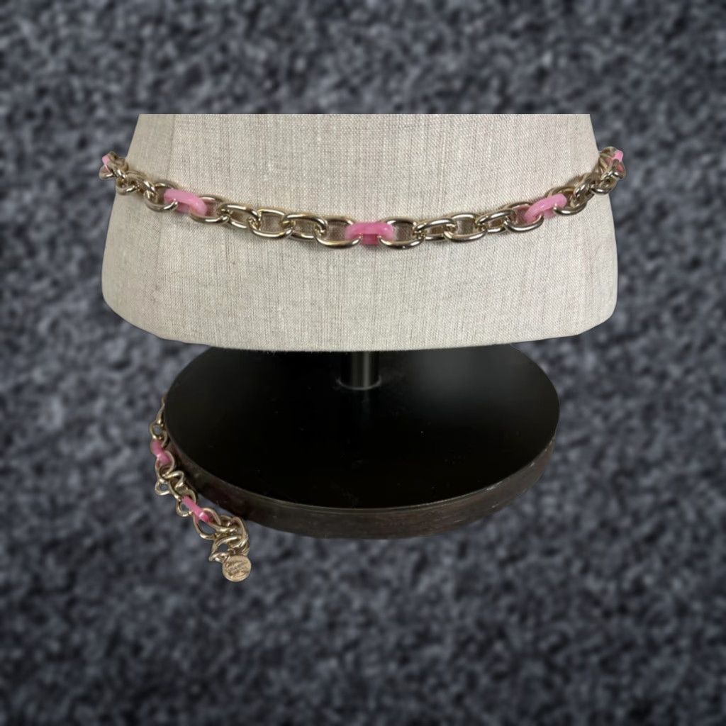 Kate Spade Pink Paddle Lock Chain Belt  Size L / XL  NWT  Boho Hippie kate spade new york Belt Women L / XL Silver & Pink Paddle  main image 2