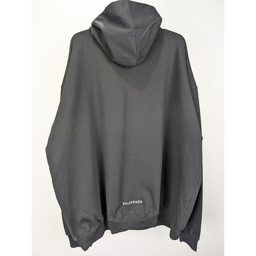 Balenciaga o1rshd1 Q:2 / Large Fit Hoodie in Black/White Size US XS / EU 42 / 0 - 2 Thumbnail