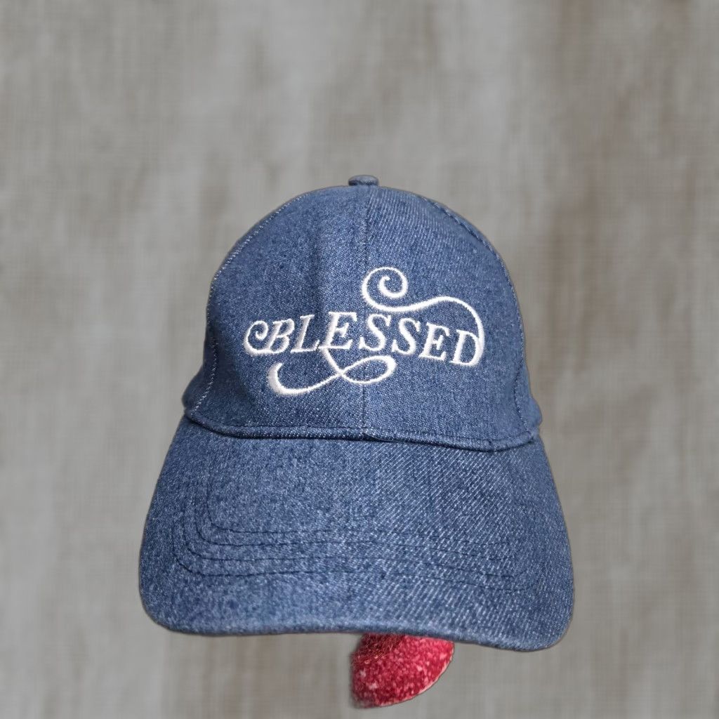 Denime BLESSED HaT Cap Adult Adjustable Blue Denim Size ONE SIZE - 1 Thumbnail