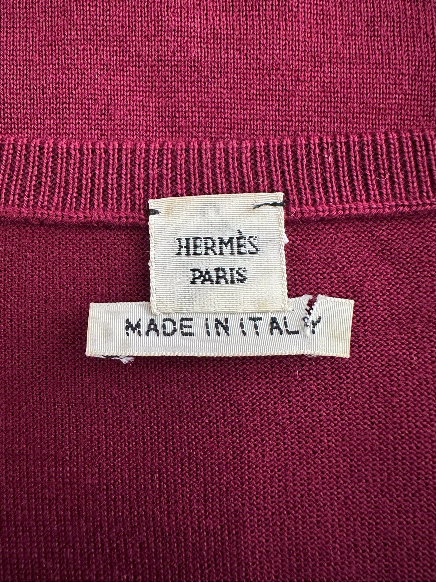 Hermes HERMES JPG V-neck cashmere knit top women's red Size S / US 4 / IT 40 - 8 Thumbnail