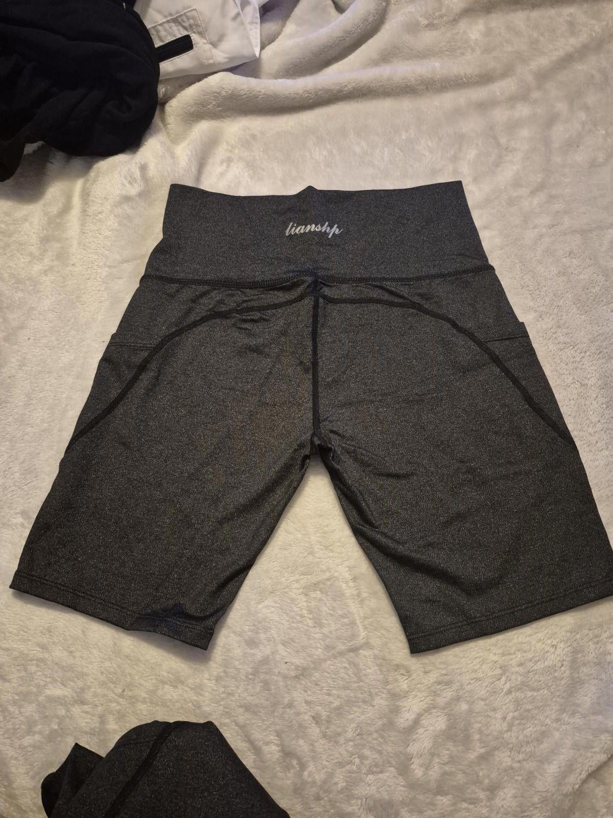 Designer Lianshp Womens High Waist Yoga Shorts Athletic Black Medium Size 32" / US 10 / IT 46 - 5 Thumbnail