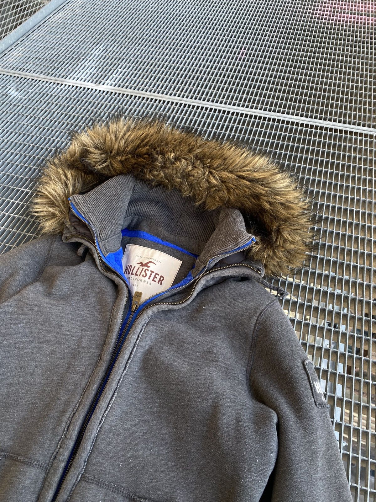 Streetwear Hollister Y2K Fur Double Zip Hoodie Sweaters Knitwear