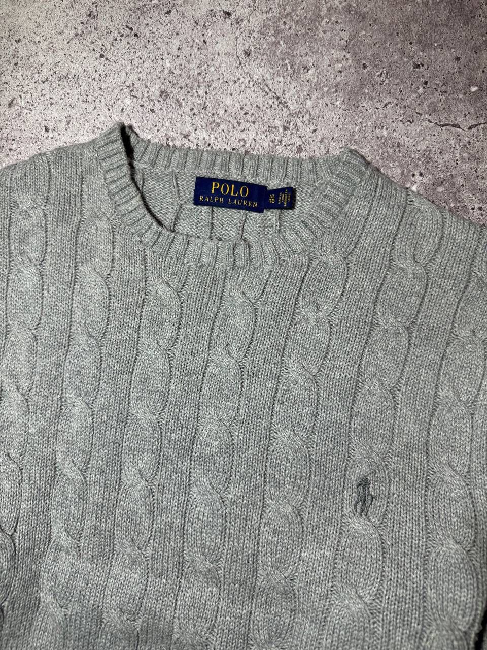 Polo Ralph Lauren × Vintage Polo Ralph Lauren Vintage Knitted Gray Sweater Size US XL / EU 56 / 4 - 4 Thumbnail