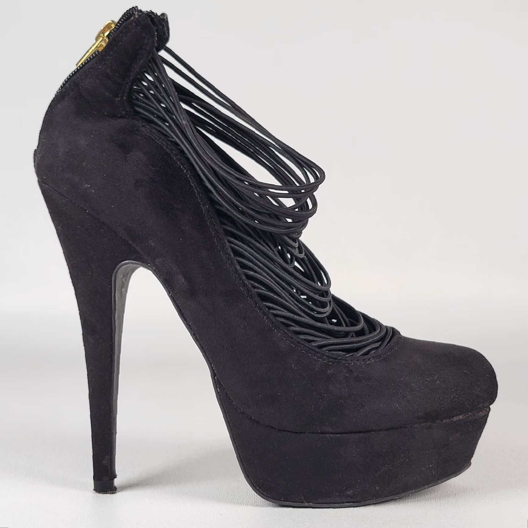 Vintage VINTAGE SHI by JOURNEY Dressy Fabric High Heel Stiletto Shoe Black 9.5 Women Party Stilettos Fabric Heel 3 in. Stiletto Shoes M Black Womens Size L / US 10 / IT 46 - 4 Thumbnail