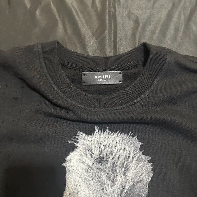 Amiri Amiri 18FW Portrait Letter Wormhole Destroying Sweatshirt 2 Size US XS / EU 42 / 0 - 3 Thumbnail